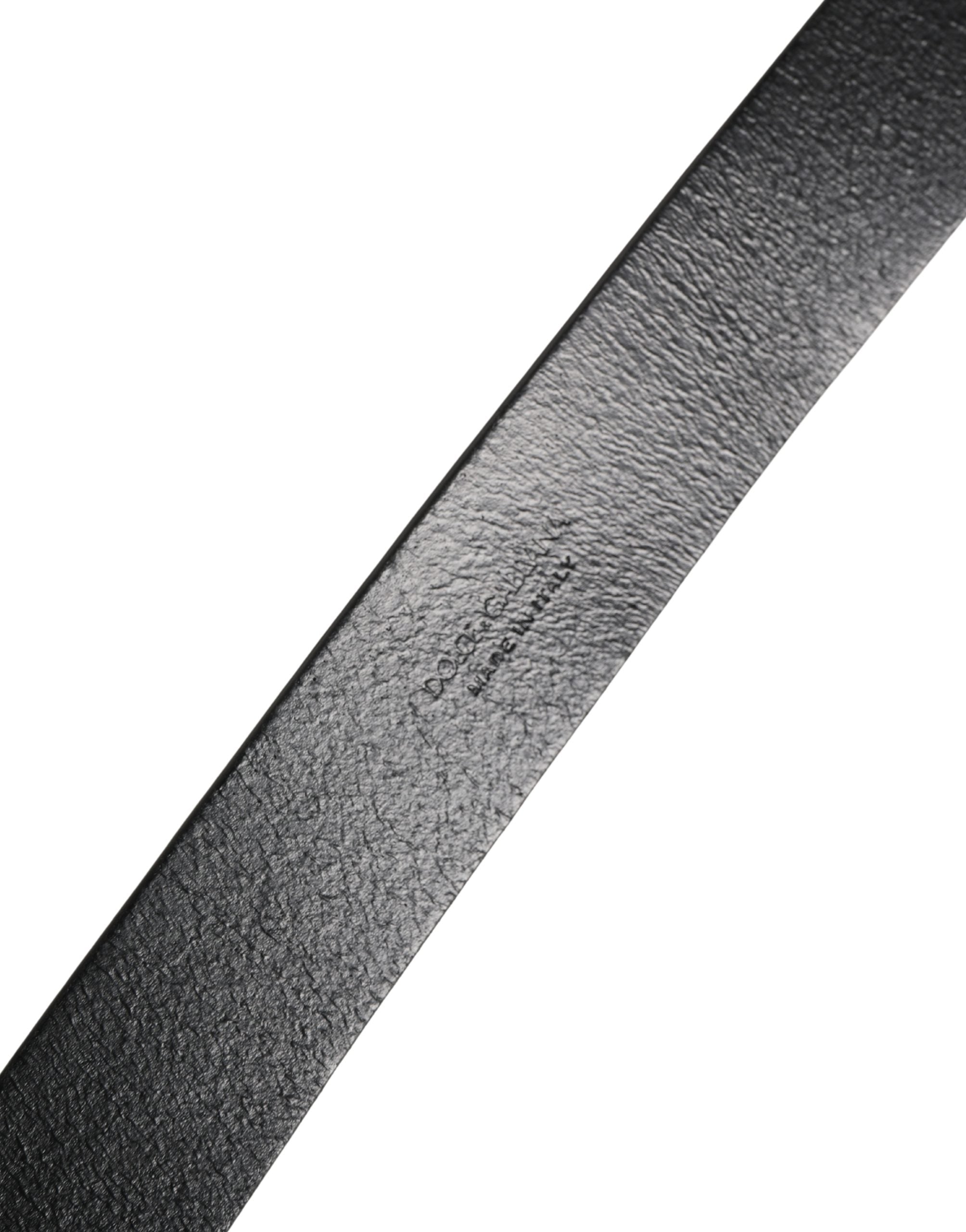 Dolce & Gabbana Black Calf Leather Silver Metal Buckle Belt Dolce & Gabbana