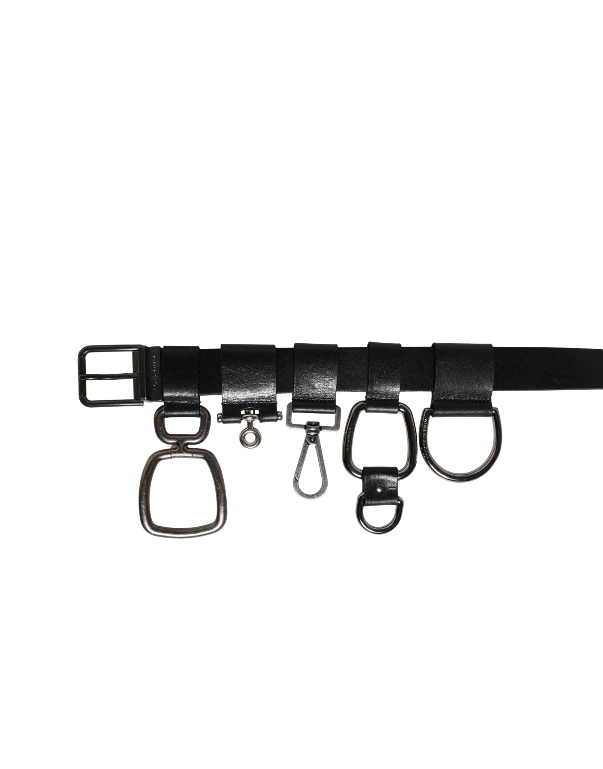 Dolce & Gabbana Black Calf Leather Silver Metal Buckle Belt Dolce & Gabbana