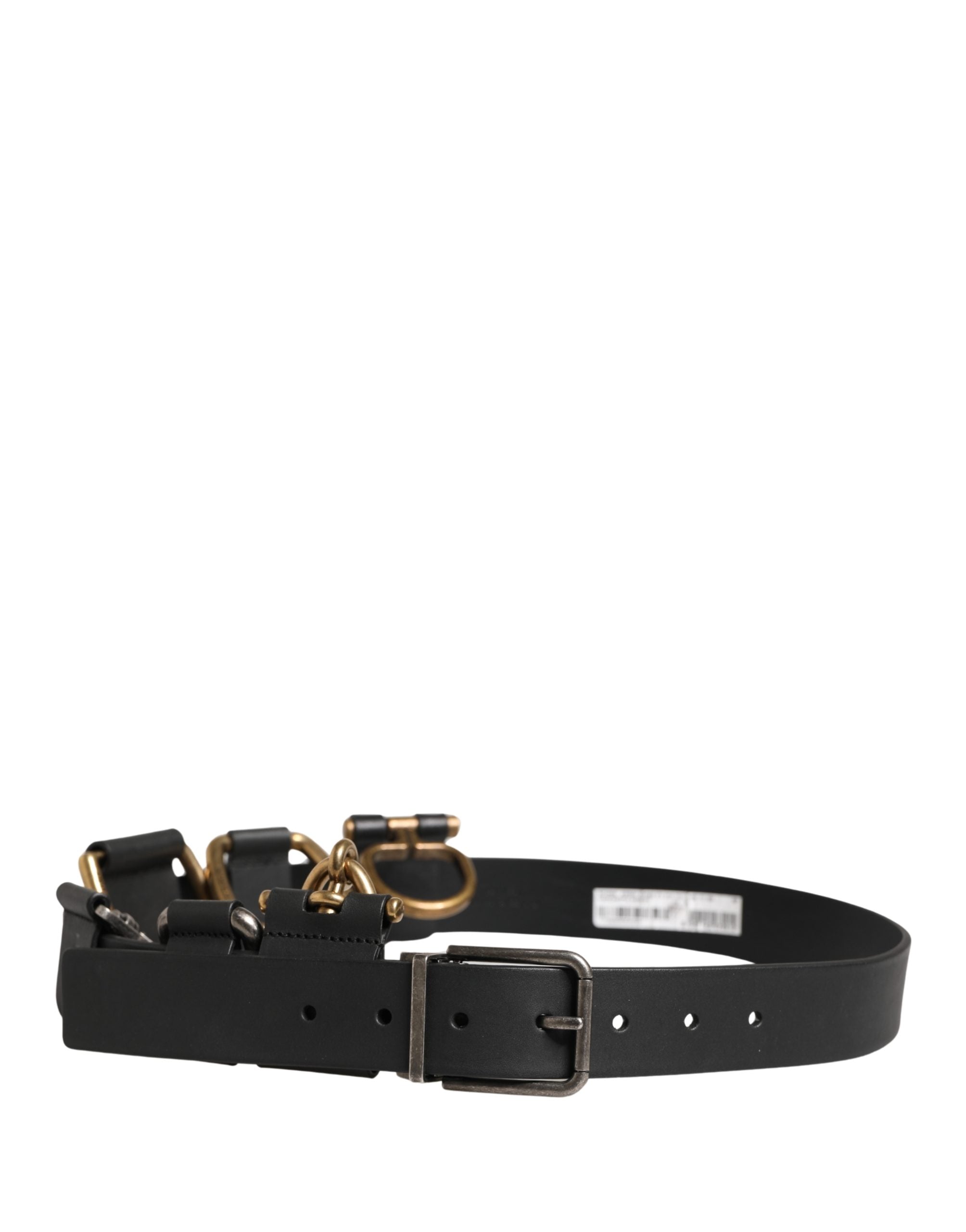 Dolce & Gabbana Men Black Classic Leather Metal Buckle Belt Dolce & Gabbana