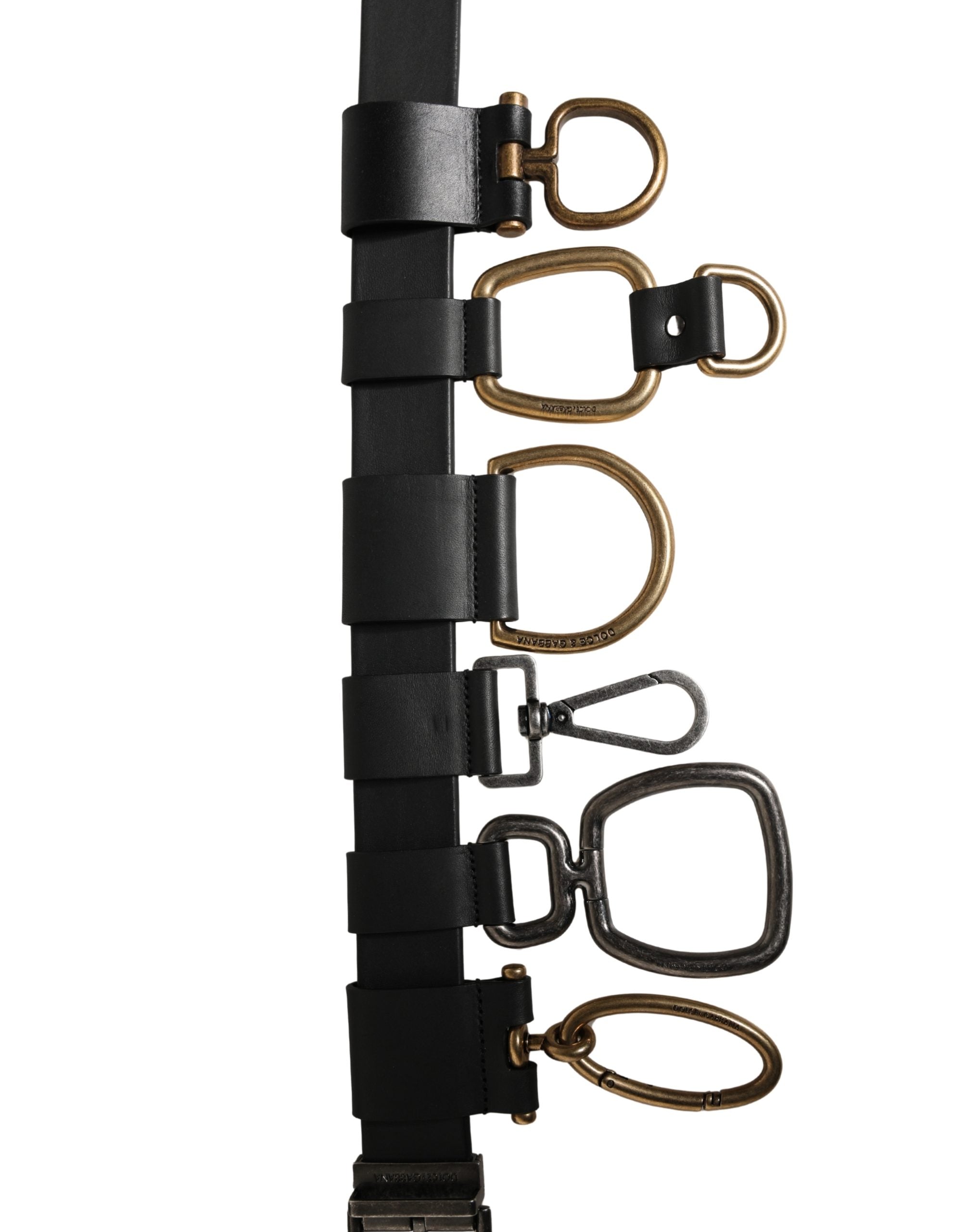 Dolce & Gabbana Men Black Classic Leather Metal Buckle Belt Dolce & Gabbana