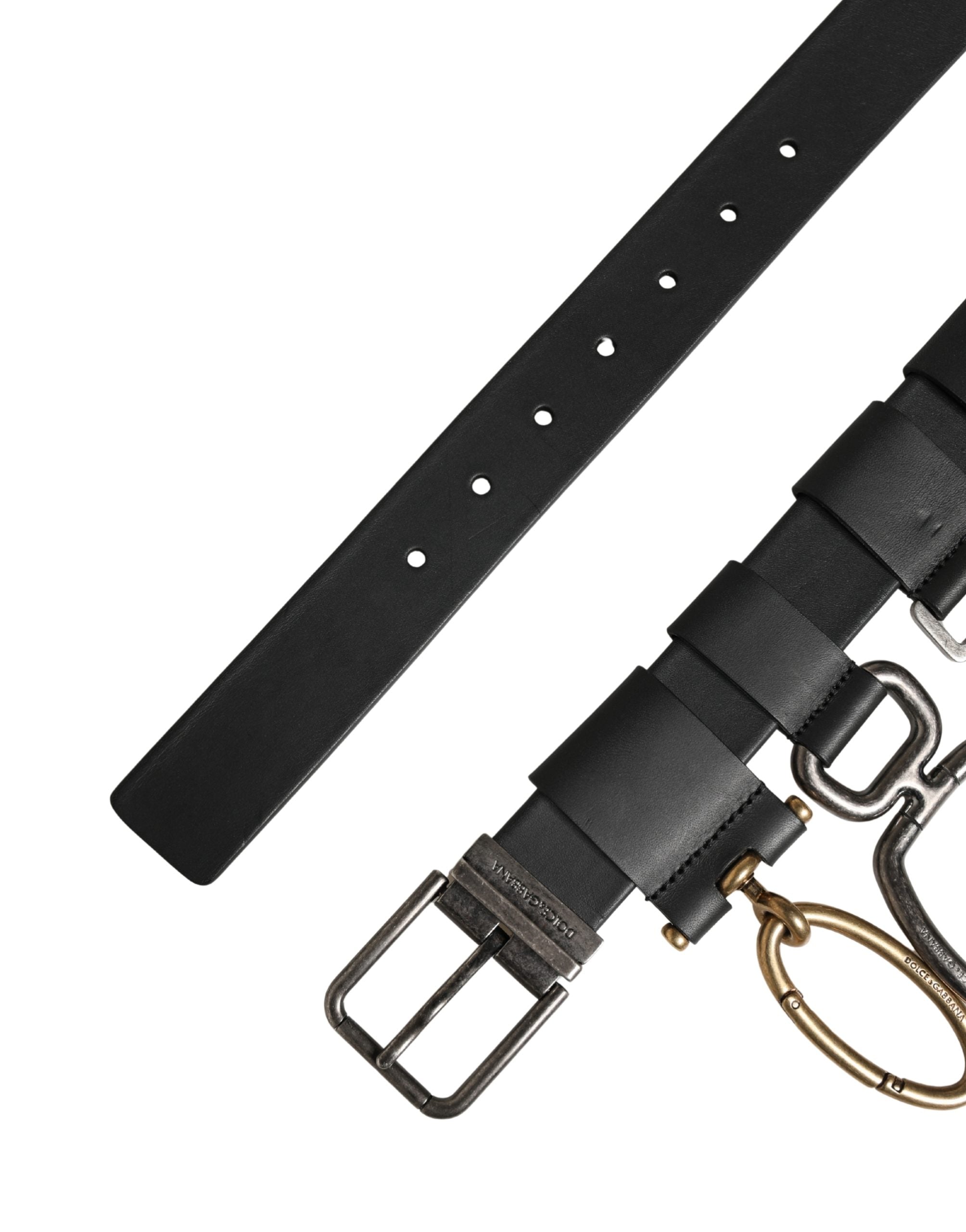 Dolce & Gabbana Men Black Classic Leather Metal Buckle Belt Dolce & Gabbana