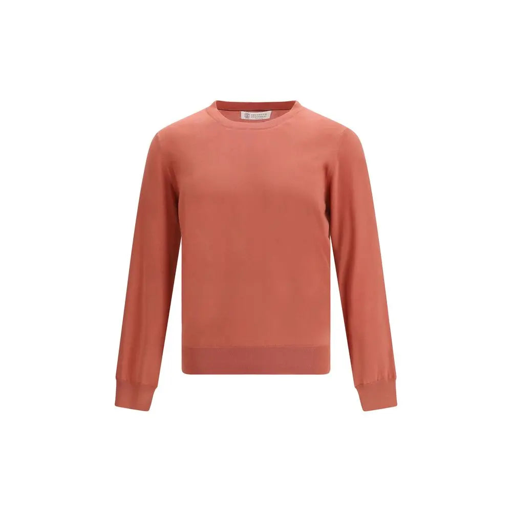 Brunello Cucinelli Orange Cotton Sweatshirt Brunello Cucinelli