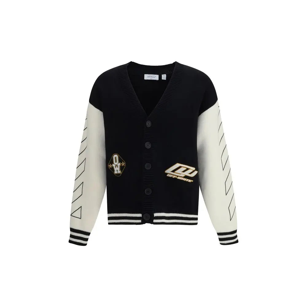 Off-White Black Cotton Cardigan Off-White