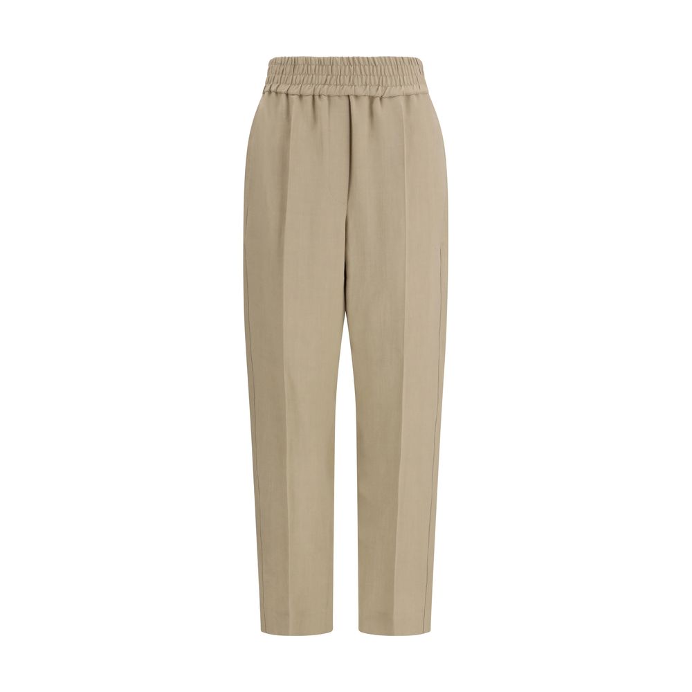 Brunello Cucinelli Beige Viscose Casual Pants Brunello Cucinelli