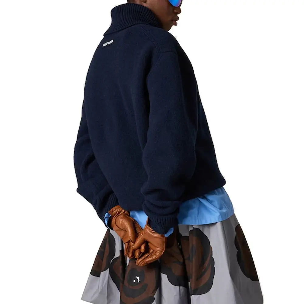 Miu Miu Blue Cashmere Turtleneck Miu Miu