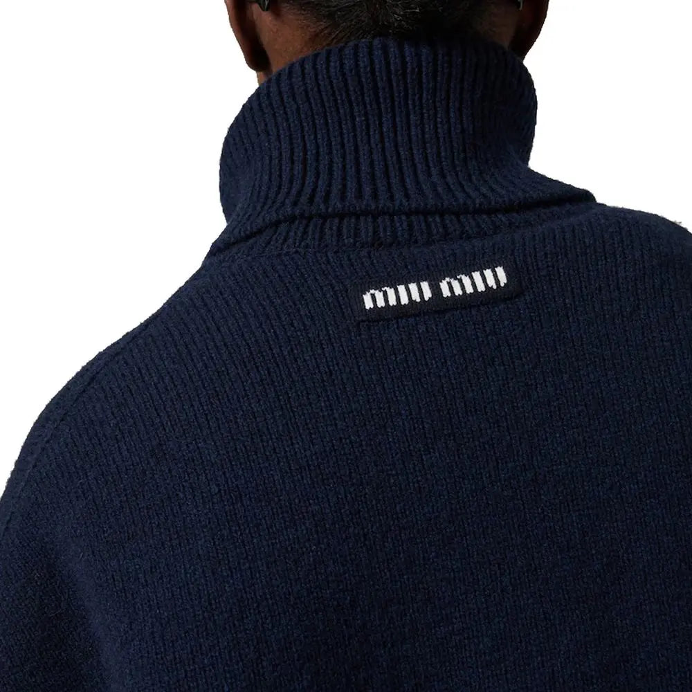 Miu Miu Blue Cashmere Turtleneck Miu Miu