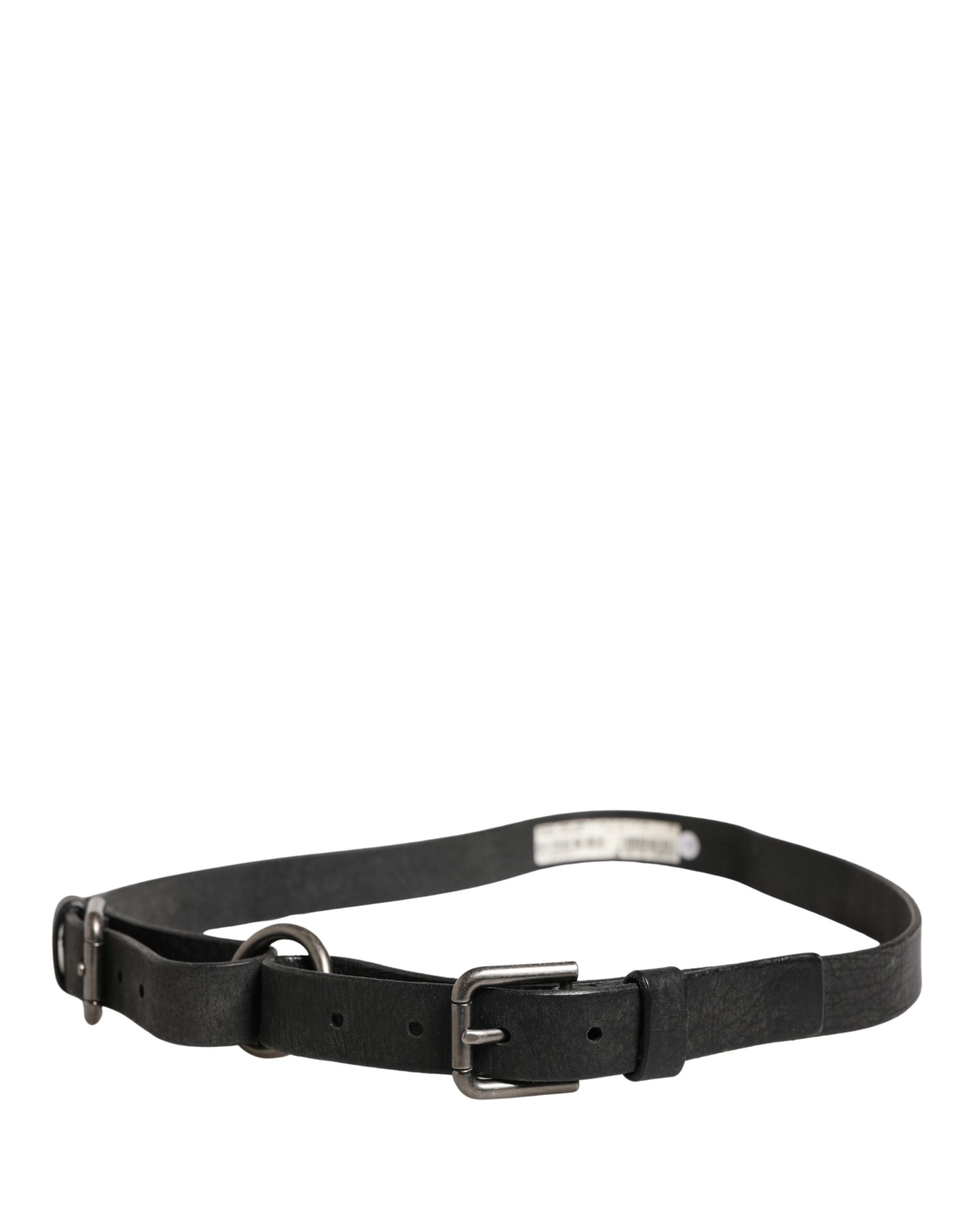 Dolce & Gabbana Men Black Calfskin Leather Metal Buckle Belt Dolce & Gabbana
