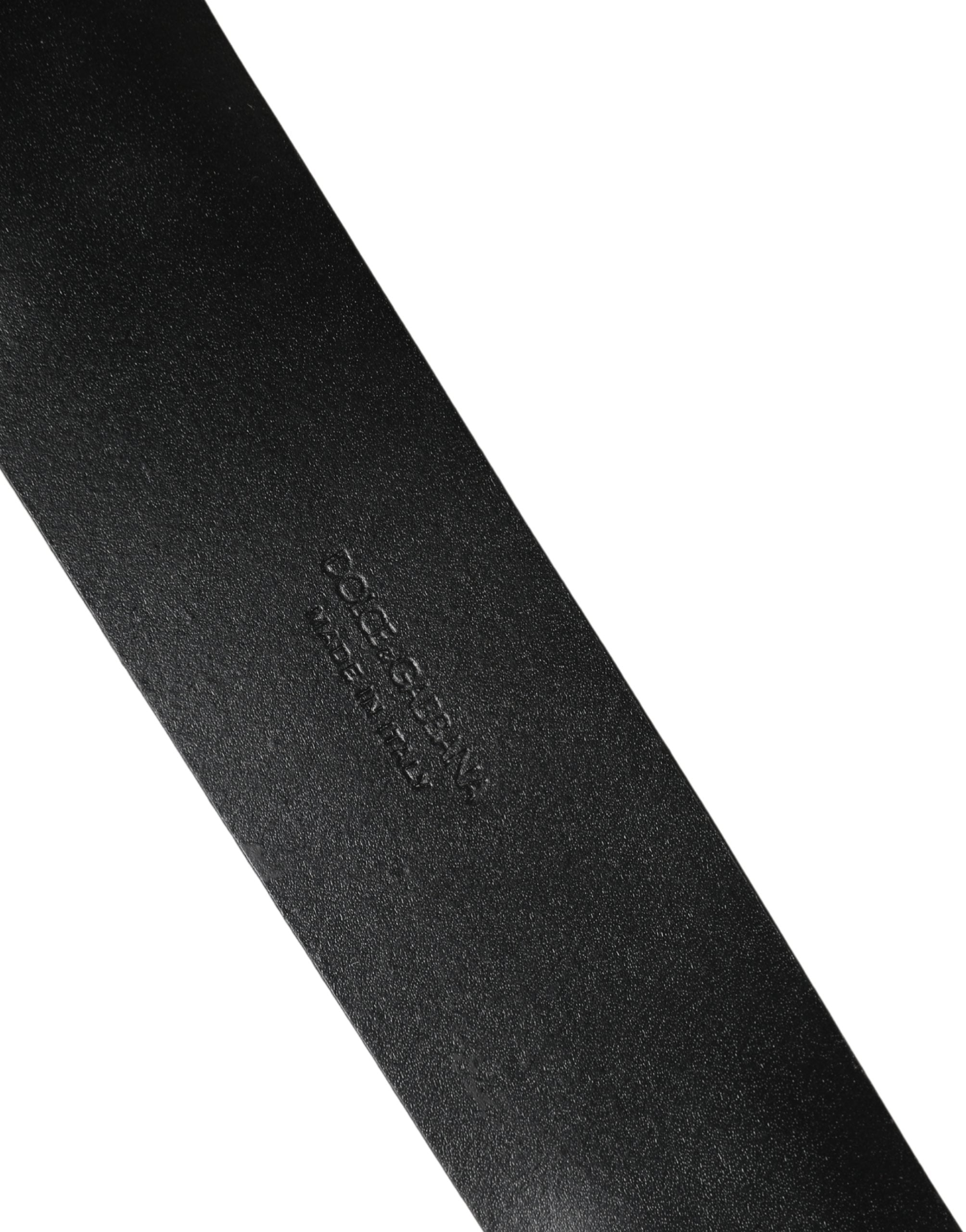 Dolce & Gabbana Men Black Classic Leather Metal Buckle Belt Dolce & Gabbana