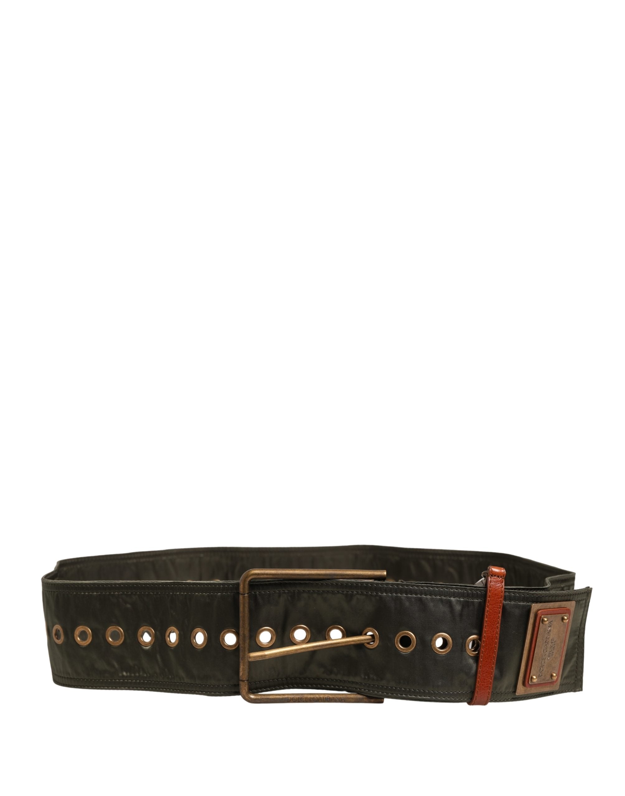 Dolce & Gabbana Men Black Wide Leather DG Metal Buckle Belt Dolce & Gabbana