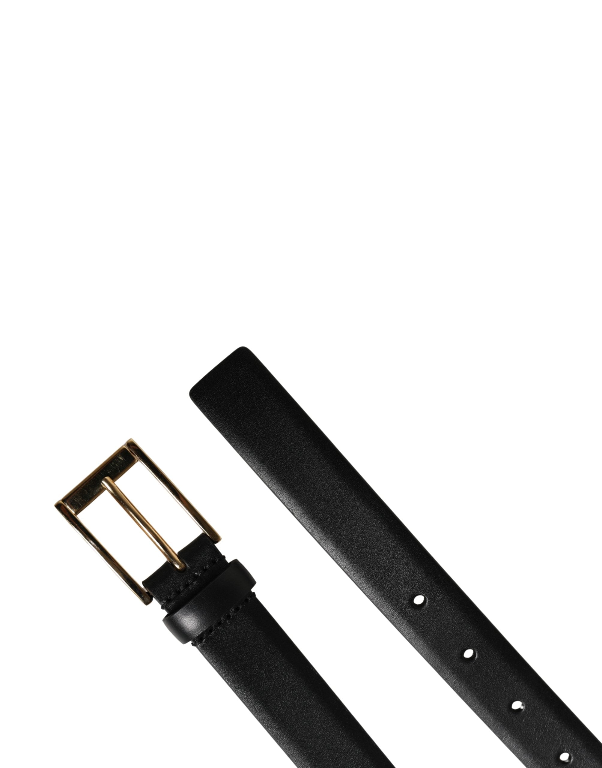 Dolce & Gabbana Men Black Classic Leather Metal Buckle Belt Dolce & Gabbana