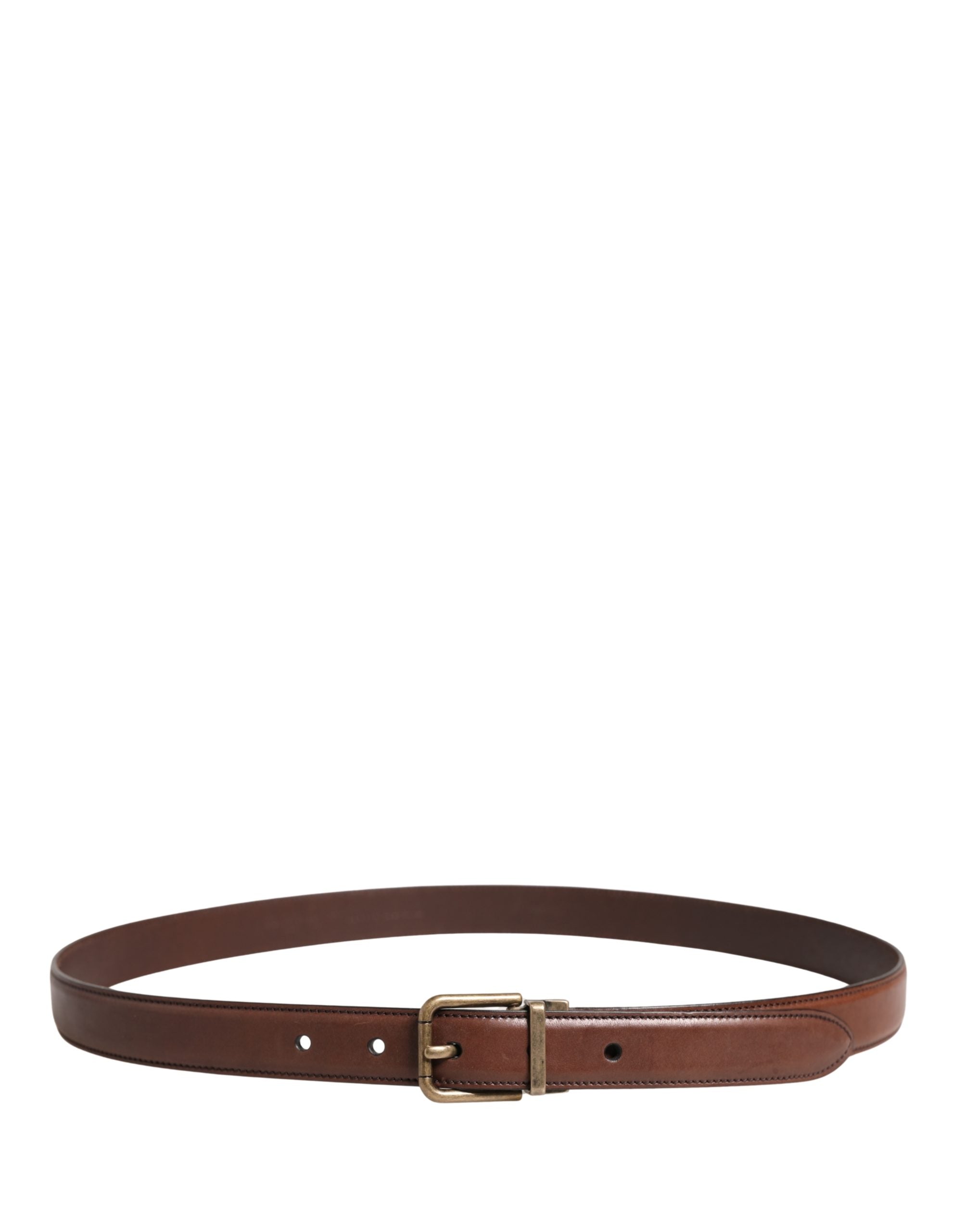 Dolce & Gabbana Men Brown Classic Leather Metal Buckle Belt Dolce & Gabbana
