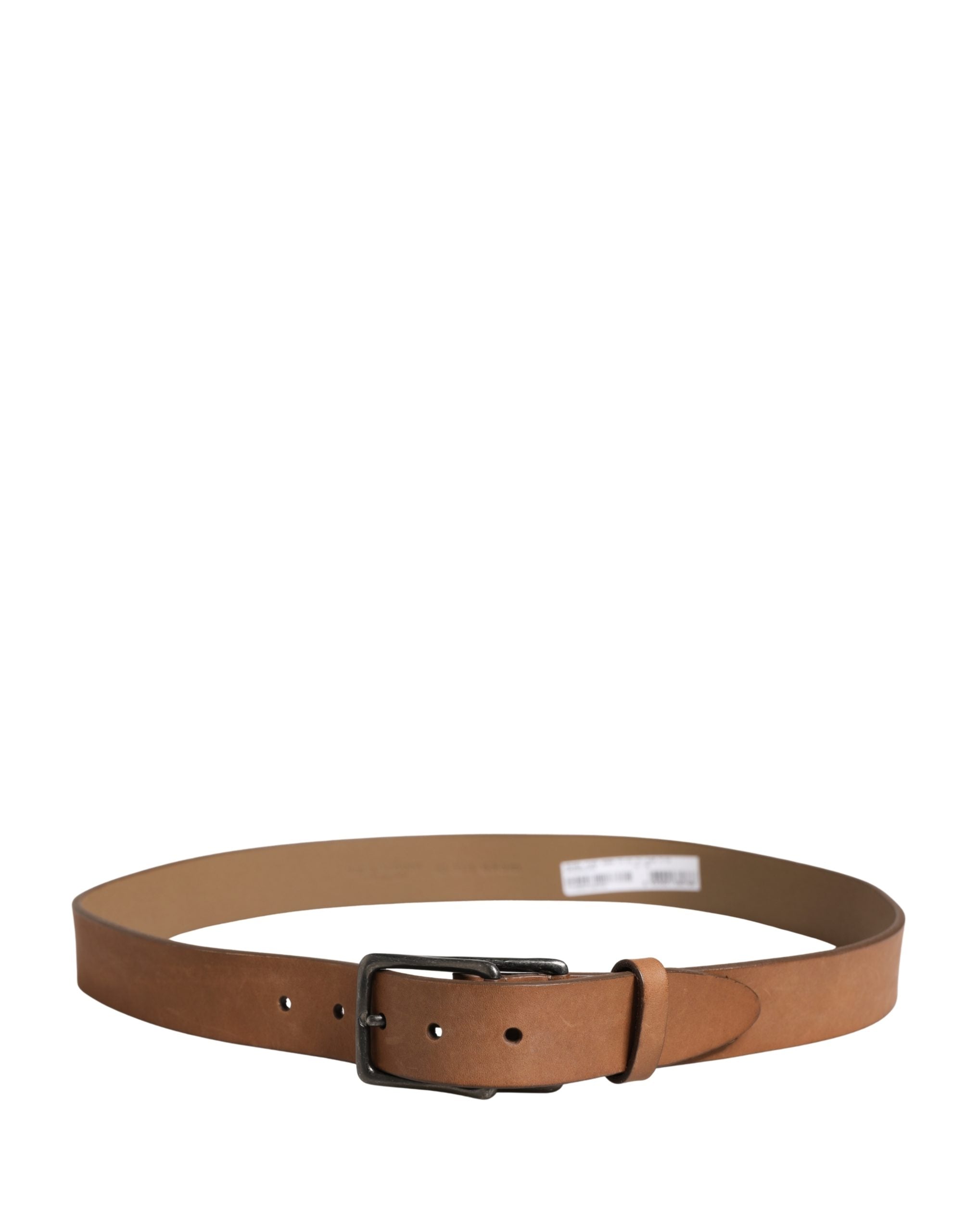 Dolce & Gabbana Men Brown Leather Classic Metal Buckle Belt Dolce & Gabbana