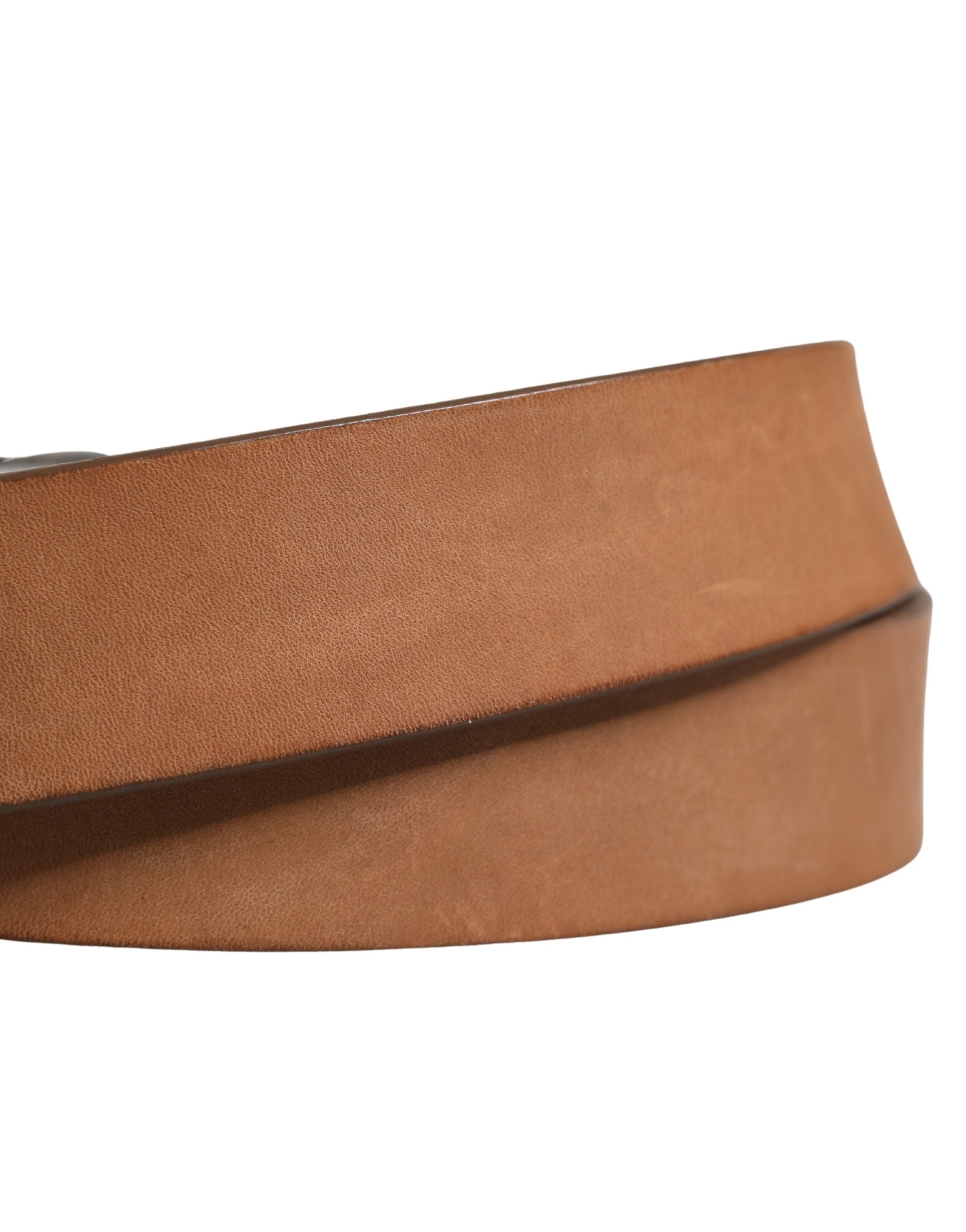 Dolce & Gabbana Men Brown Leather Classic Metal Buckle Belt Dolce & Gabbana