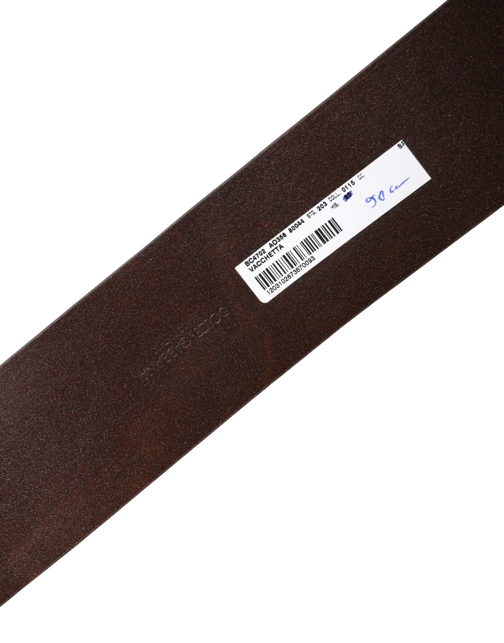 Dolce & Gabbana Brown Leather Wide Waist Metal Round Belt Dolce & Gabbana