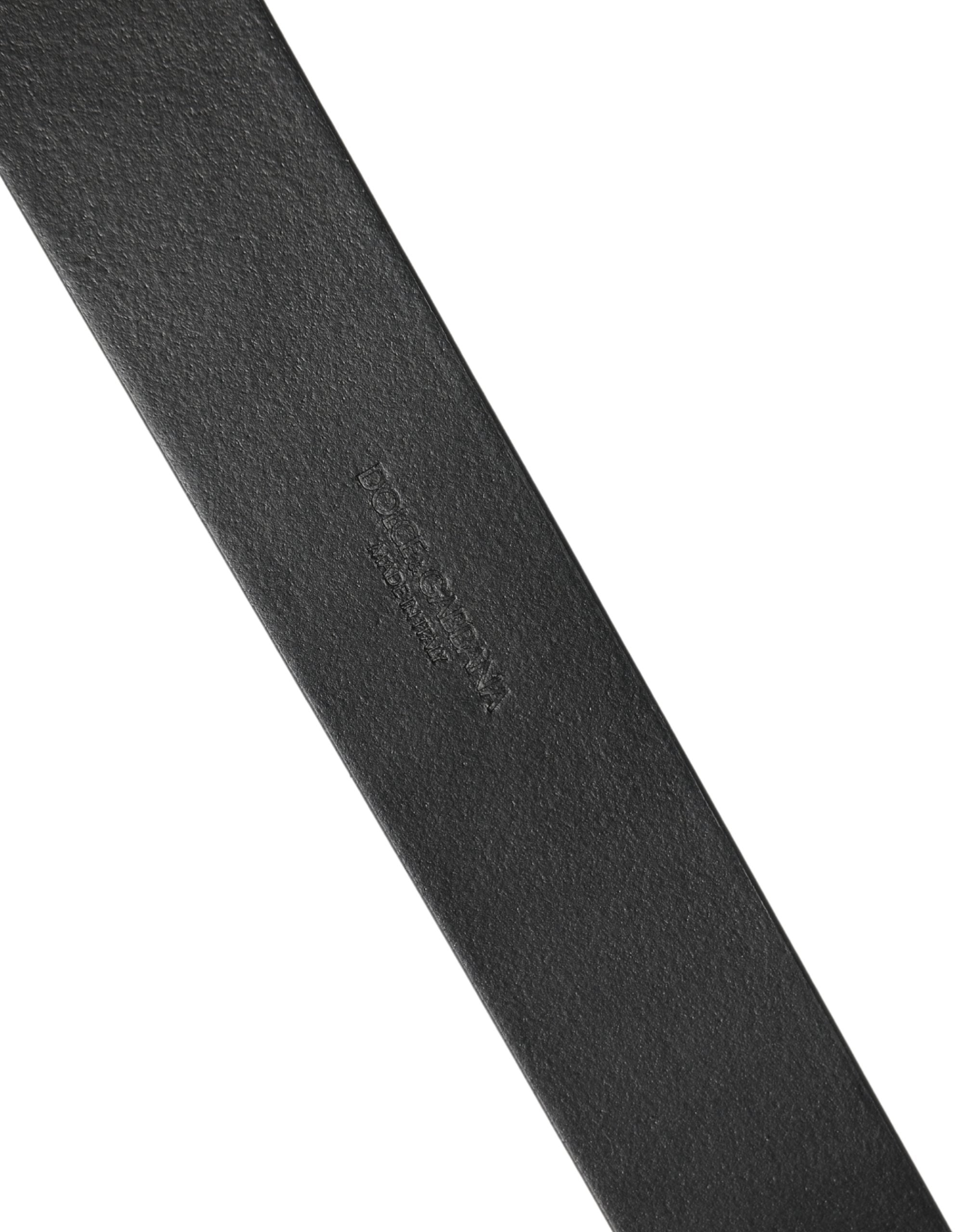 Dolce & Gabbana Men Black Leather DG Logo Metal Buckle Belt Dolce & Gabbana