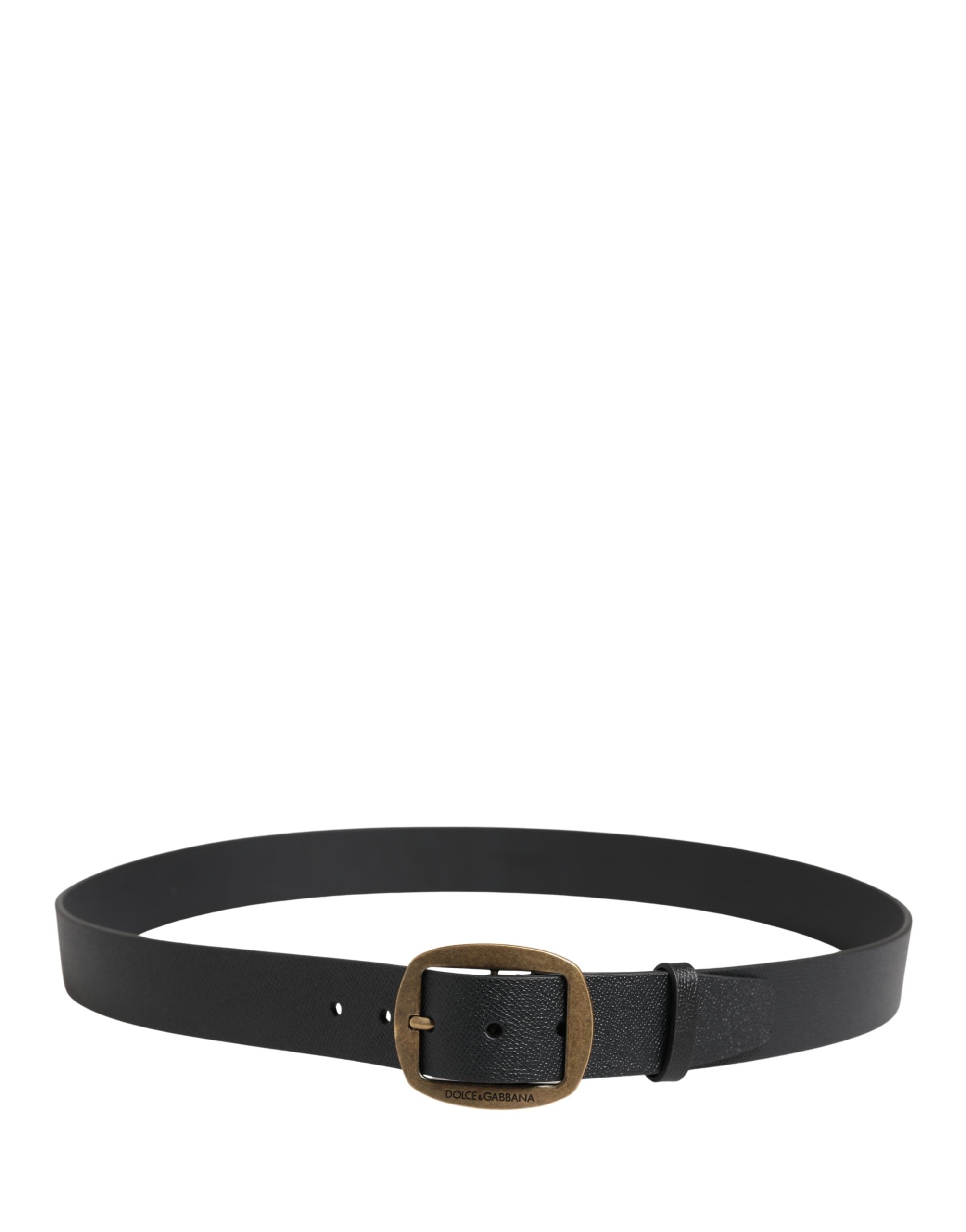 Dolce & Gabbana Men Black Classic Leather Metal Buckle Belt Dolce & Gabbana