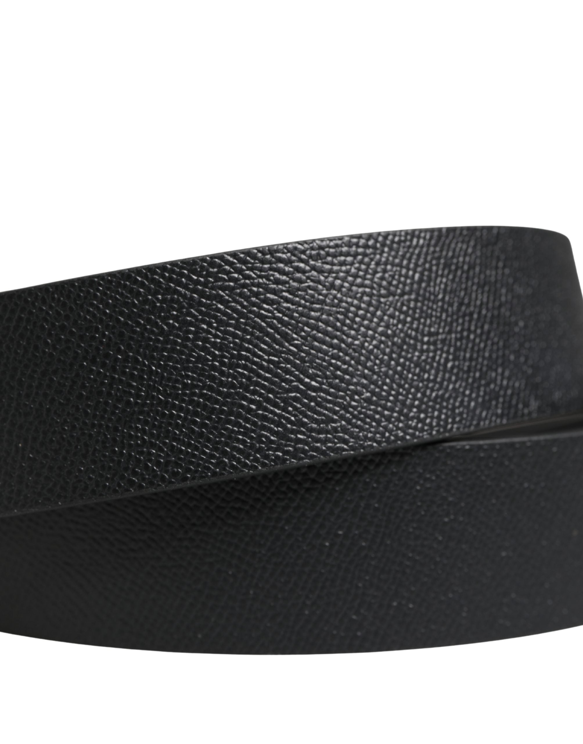 Dolce & Gabbana Men Black Classic Leather Metal Buckle Belt Dolce & Gabbana