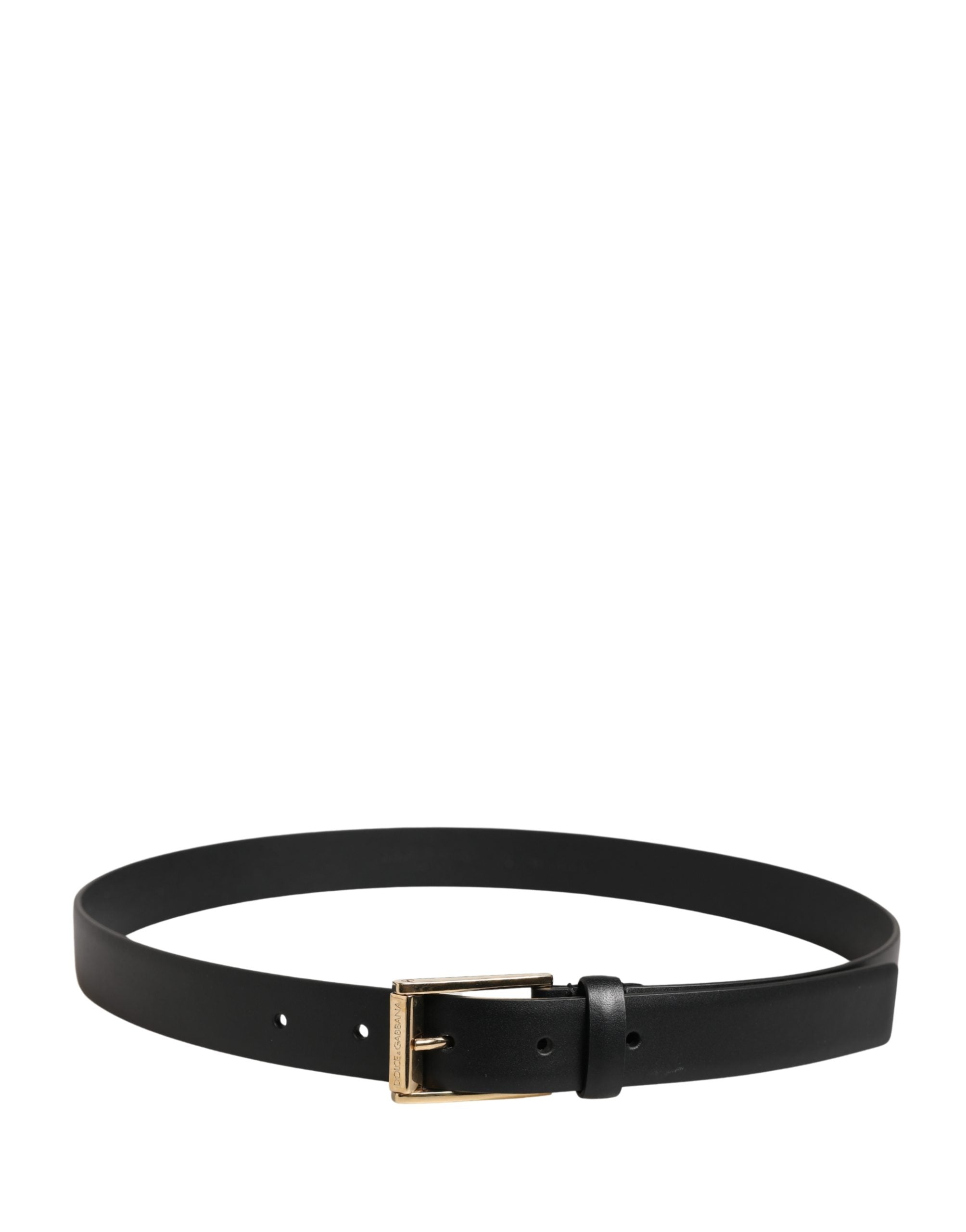 Dolce & Gabbana Men Black Classic Leather Metal Buckle Belt Dolce & Gabbana