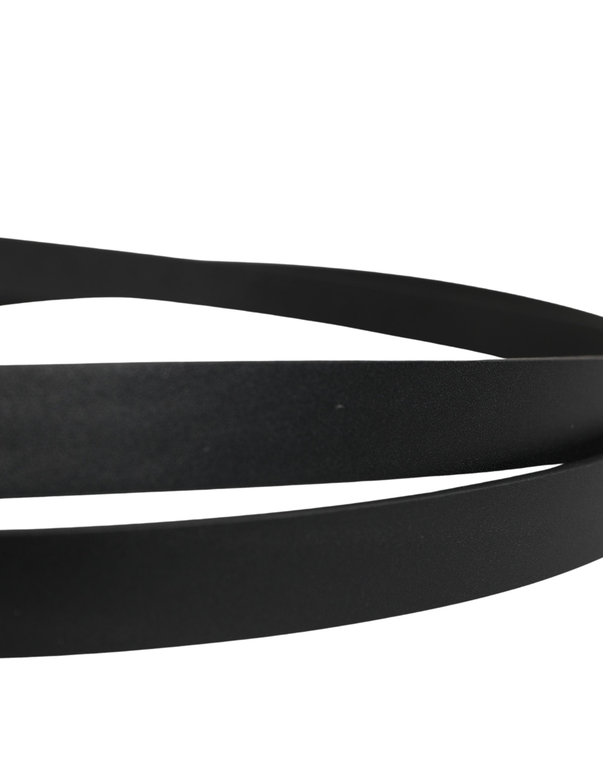 Dolce & Gabbana Men Black Leather Classic Metal Buckle Belt Dolce & Gabbana