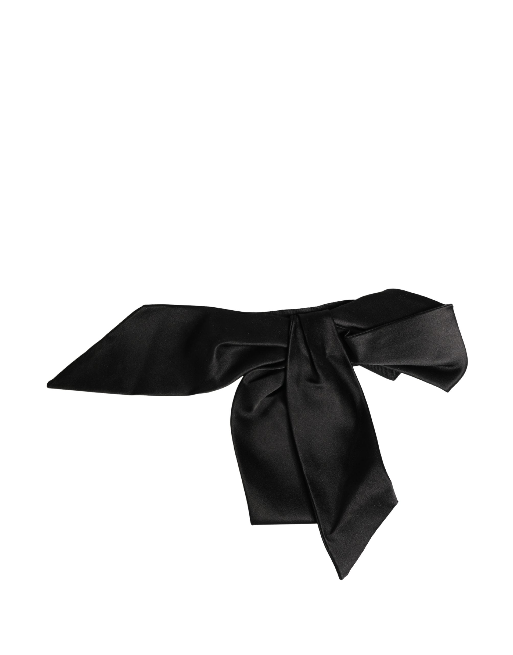 Dolce & Gabbana Black Silk Satin Sash Wide Waist Women Belt Dolce & Gabbana