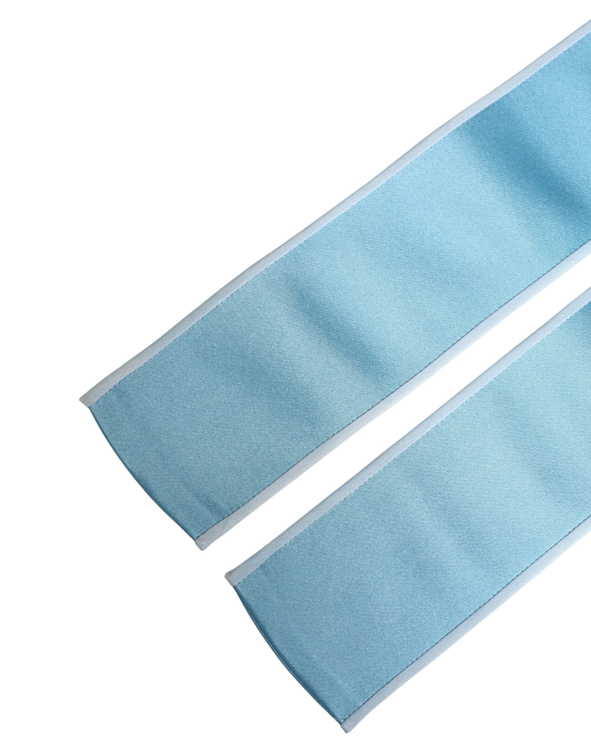 Dolce & Gabbana Light Blue Silk Satin Waist Women Cintura Belt Dolce & Gabbana