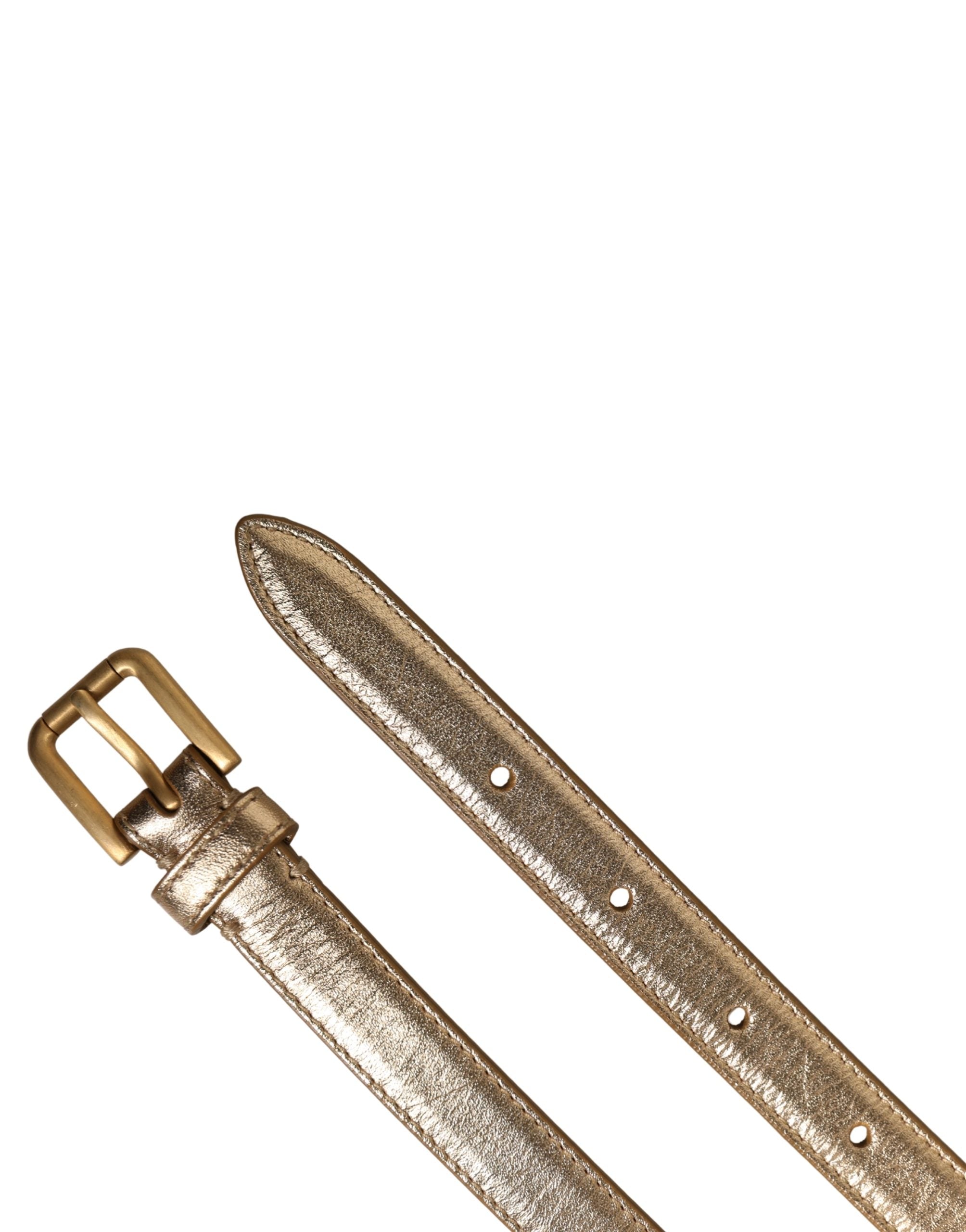 Dolce & Gabbana Gold Brass Chain Coin Embellished Metal Buckle Belt Dolce & Gabbana