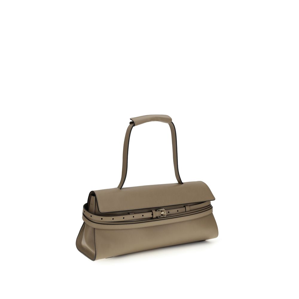 Moschino Beige Calf Leather Bos Taurus Shoulder Bag Moschino