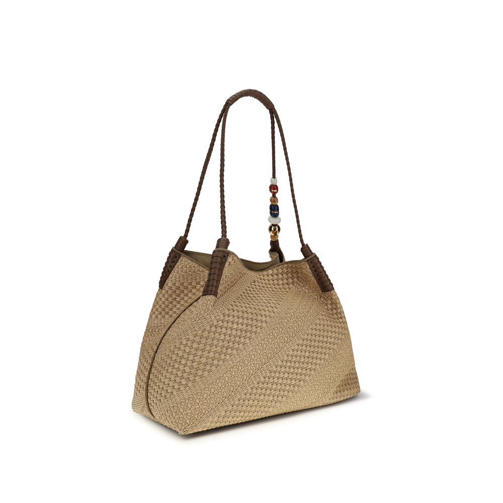 Etro Beige Raffia Shoulder Bag Etro