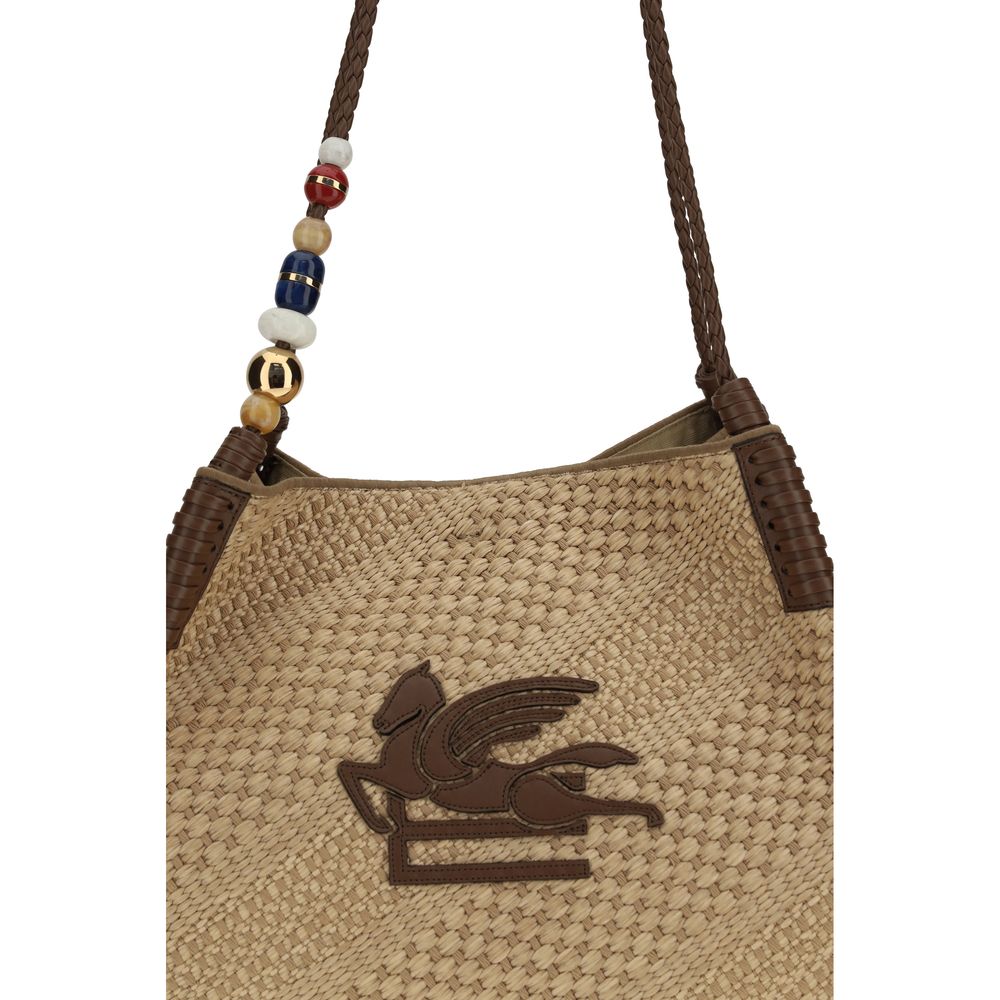 Etro Beige Raffia Shoulder Bag Etro