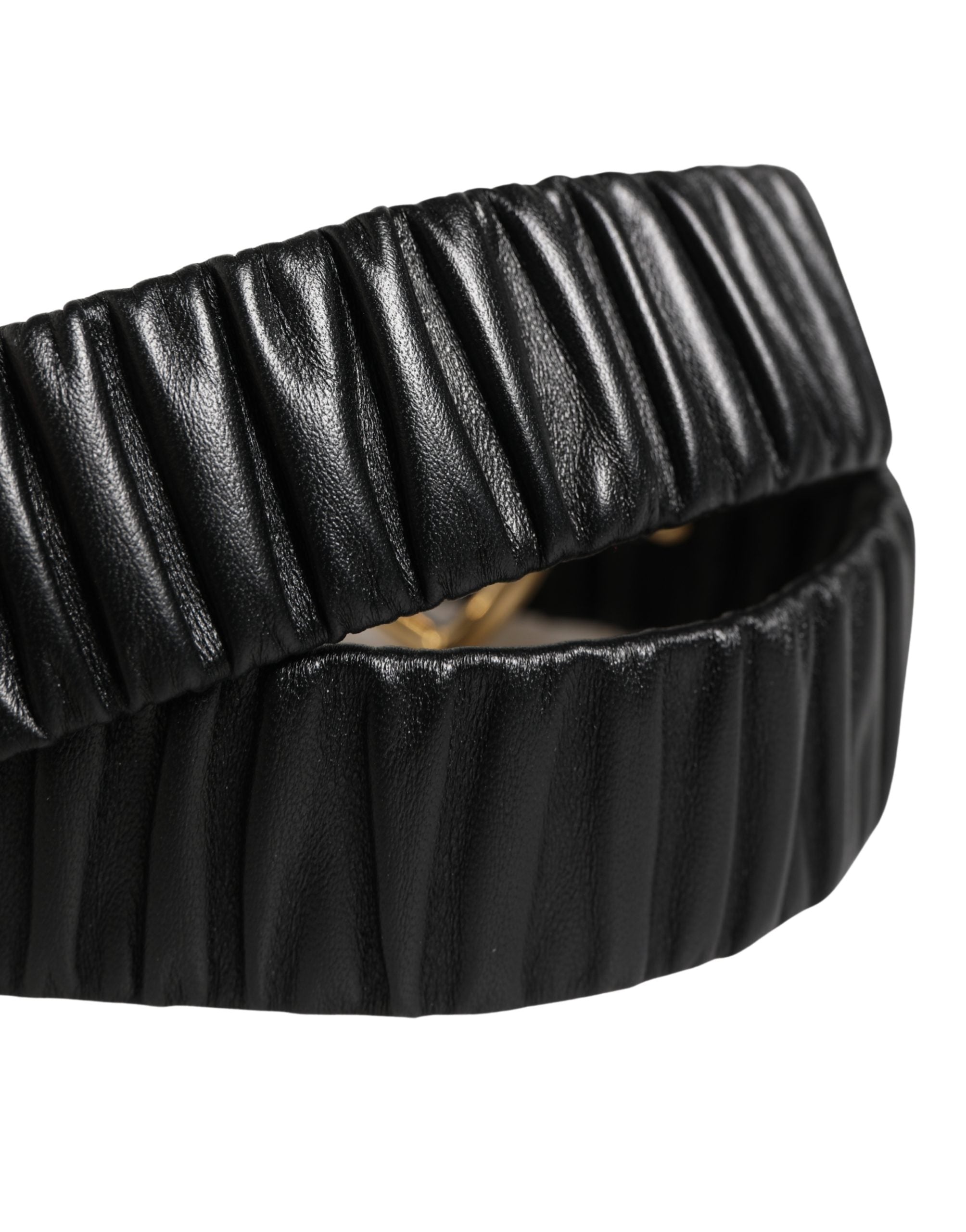 Dolce & Gabbana Black Leather Gold Heart Metal Buckle Belt Dolce & Gabbana