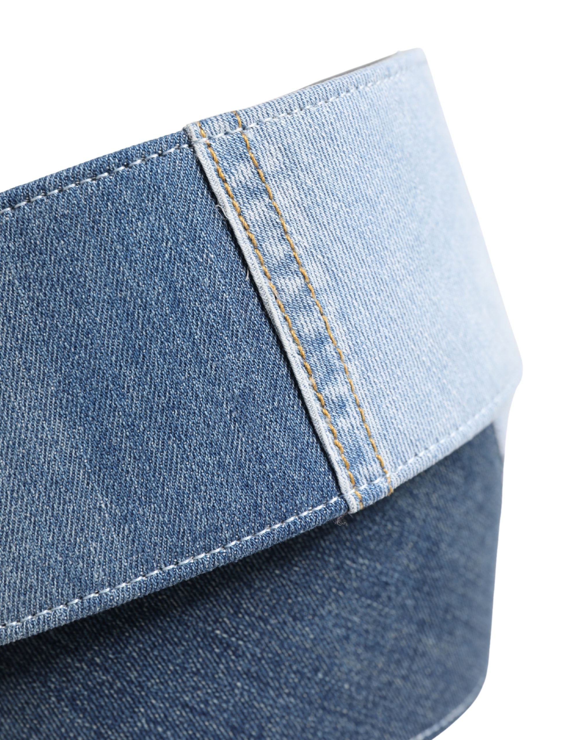 Dolce & Gabbana Blue Two Tone Denim Gold Metal Buckle Belt Dolce & Gabbana