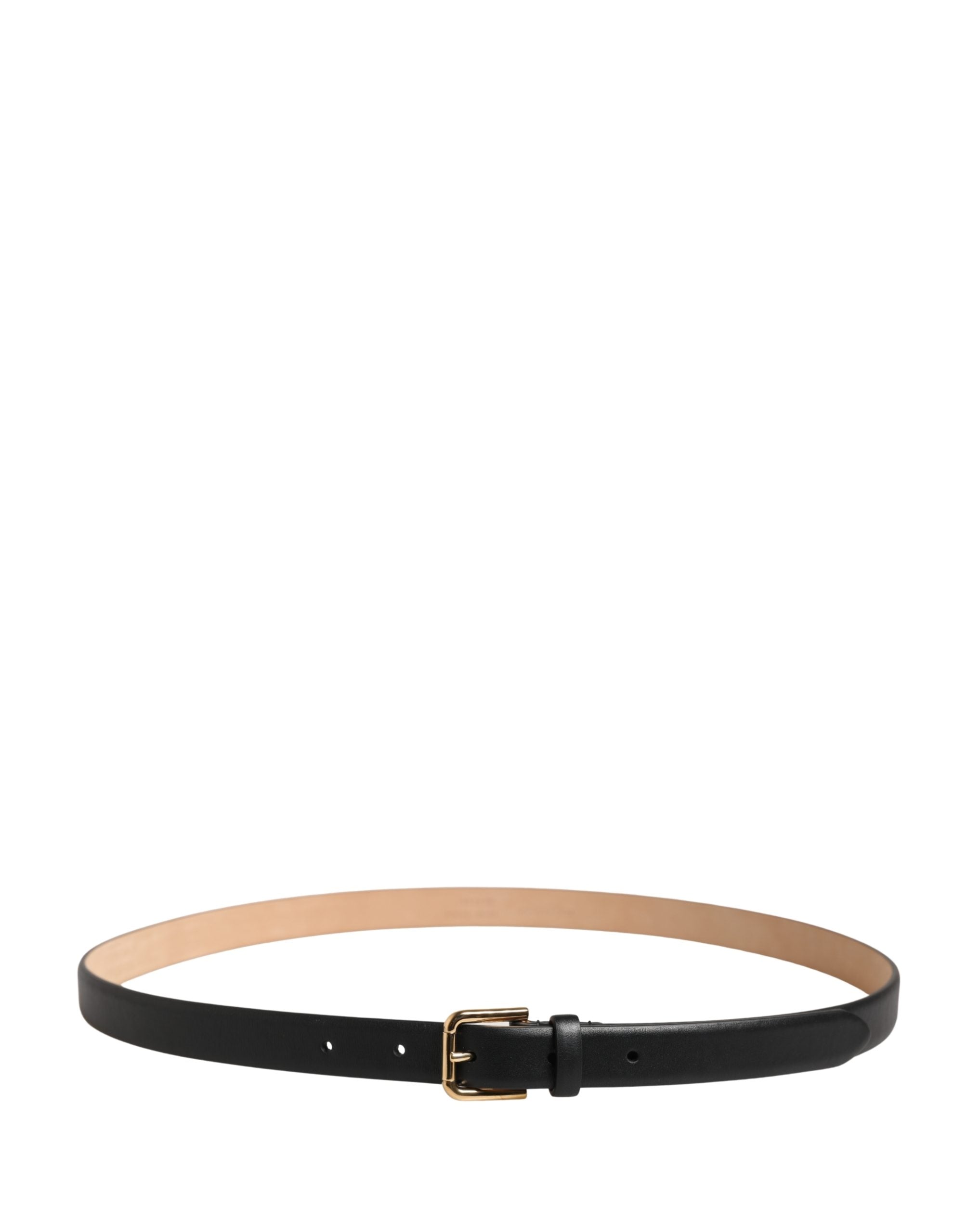 Dolce & Gabbana Black Classic Leather Gold Metal Buckle Belt Dolce & Gabbana