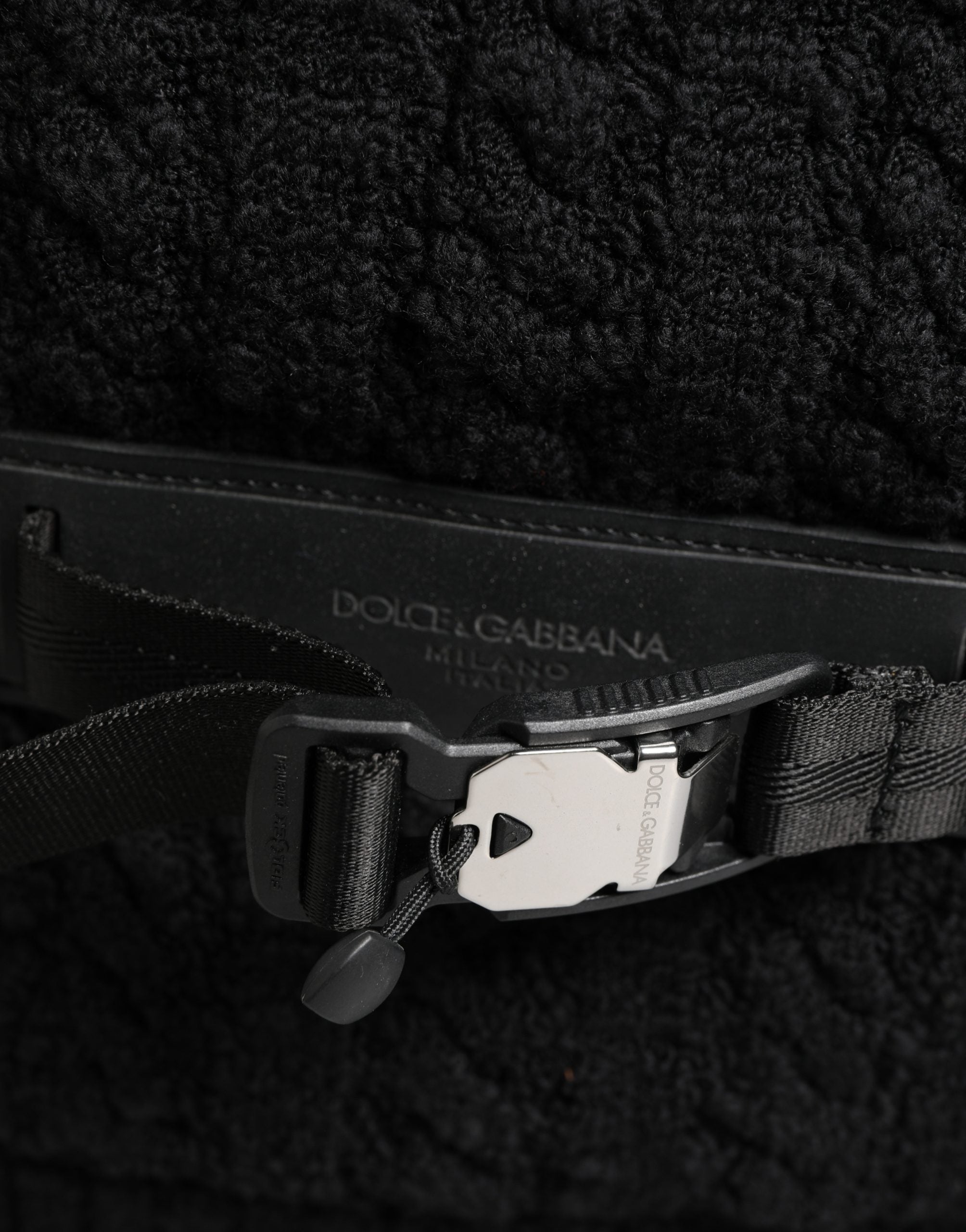 Dolce & Gabbana Black Tricot Wool Blend Duffel Backpack Travel Borse Bag Dolce & Gabbana