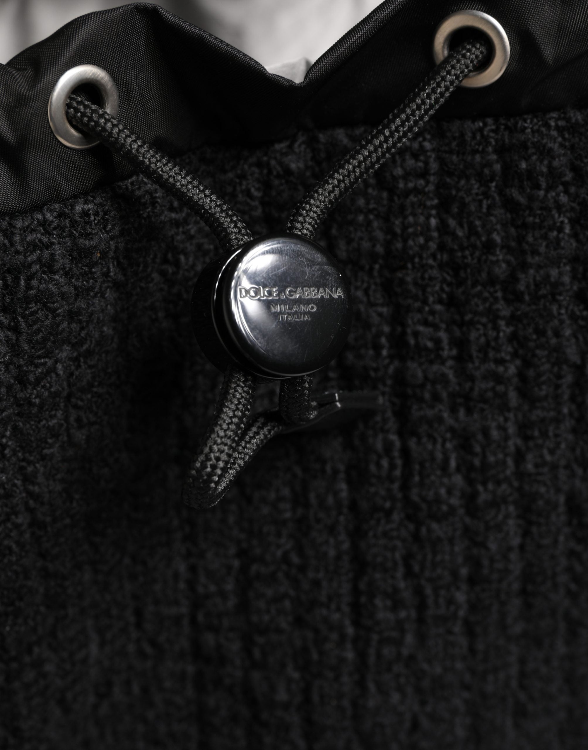 Dolce & Gabbana Black Tricot Wool Blend Duffel Backpack Travel Borse Bag Dolce & Gabbana