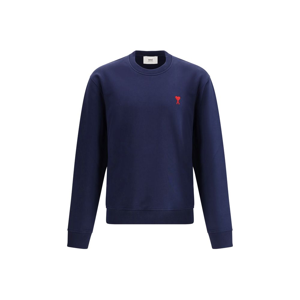 Ami Paris Blue Cotton Sweatshirt