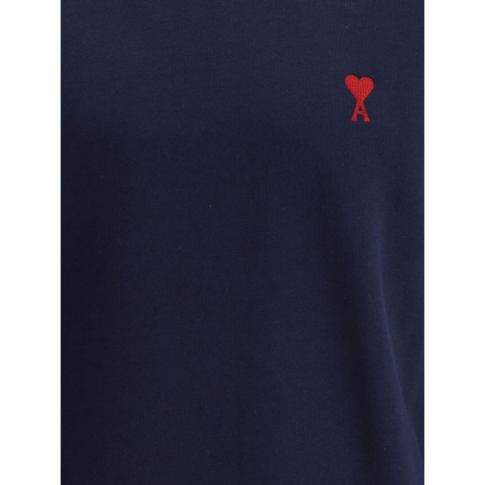 Ami Paris Blue Cotton Sweatshirt
