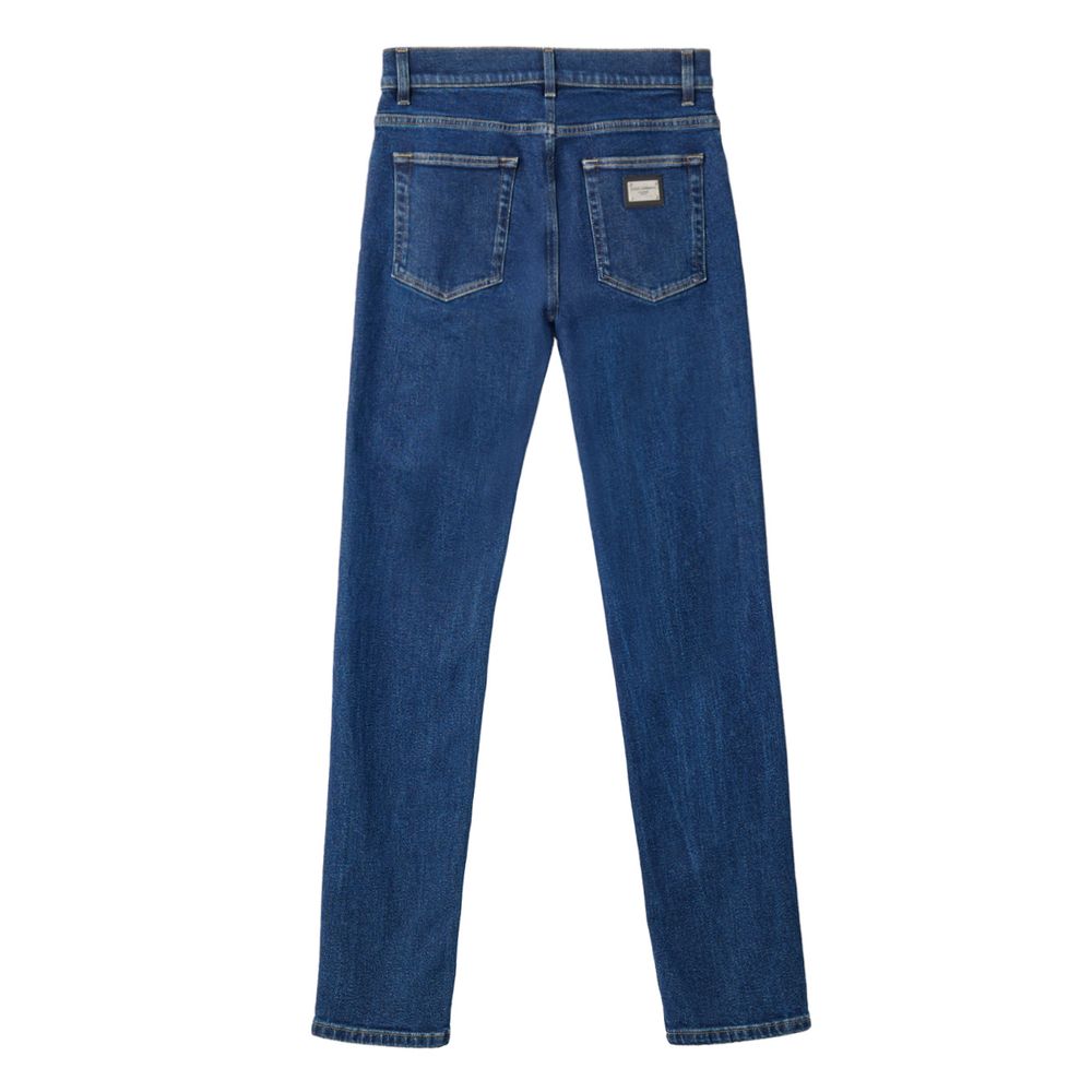 Dolce & Gabbana Blue Cotton Skinny Jeans Dolce & Gabbana