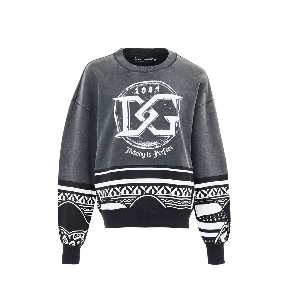 Dolce & Gabbana Black Cotton Sweatshirt Dolce & Gabbana
