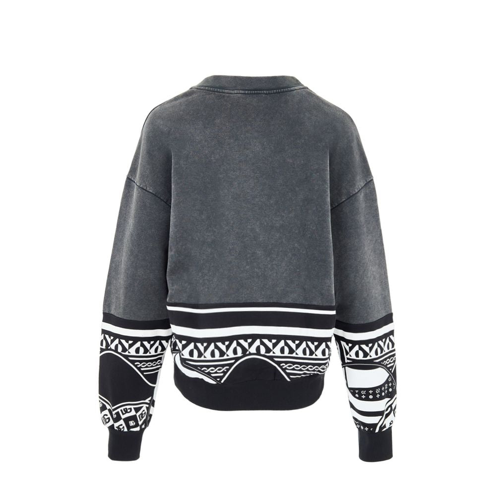 Dolce & Gabbana Black Cotton Sweatshirt Dolce & Gabbana