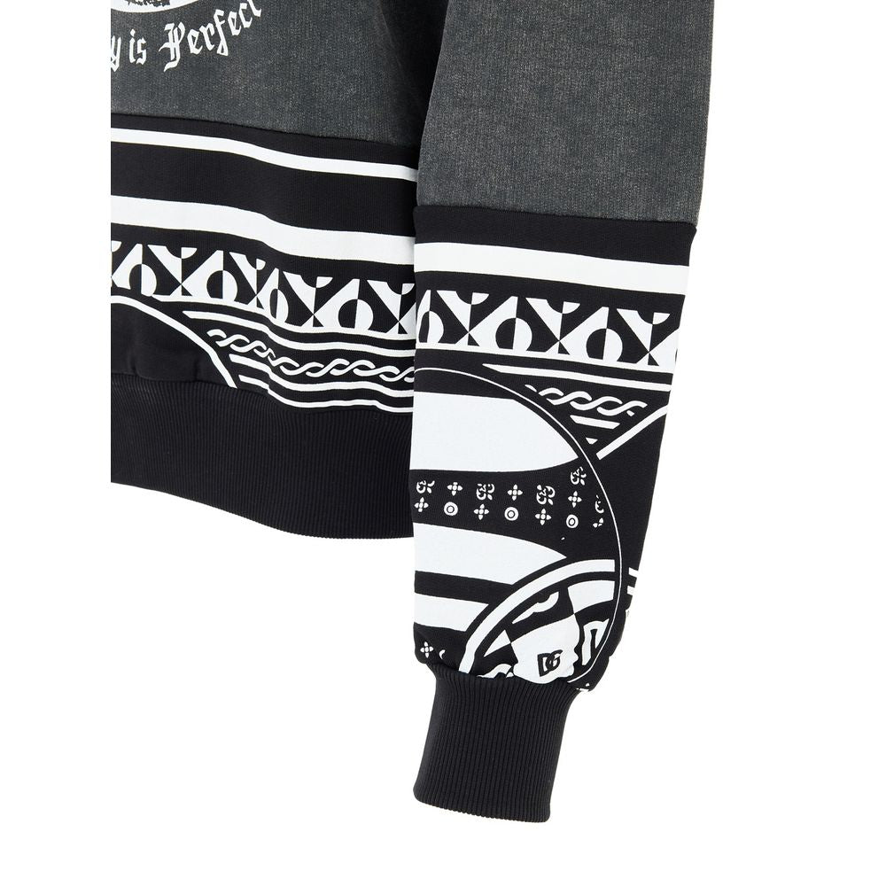 Dolce & Gabbana Black Cotton Sweatshirt Dolce & Gabbana