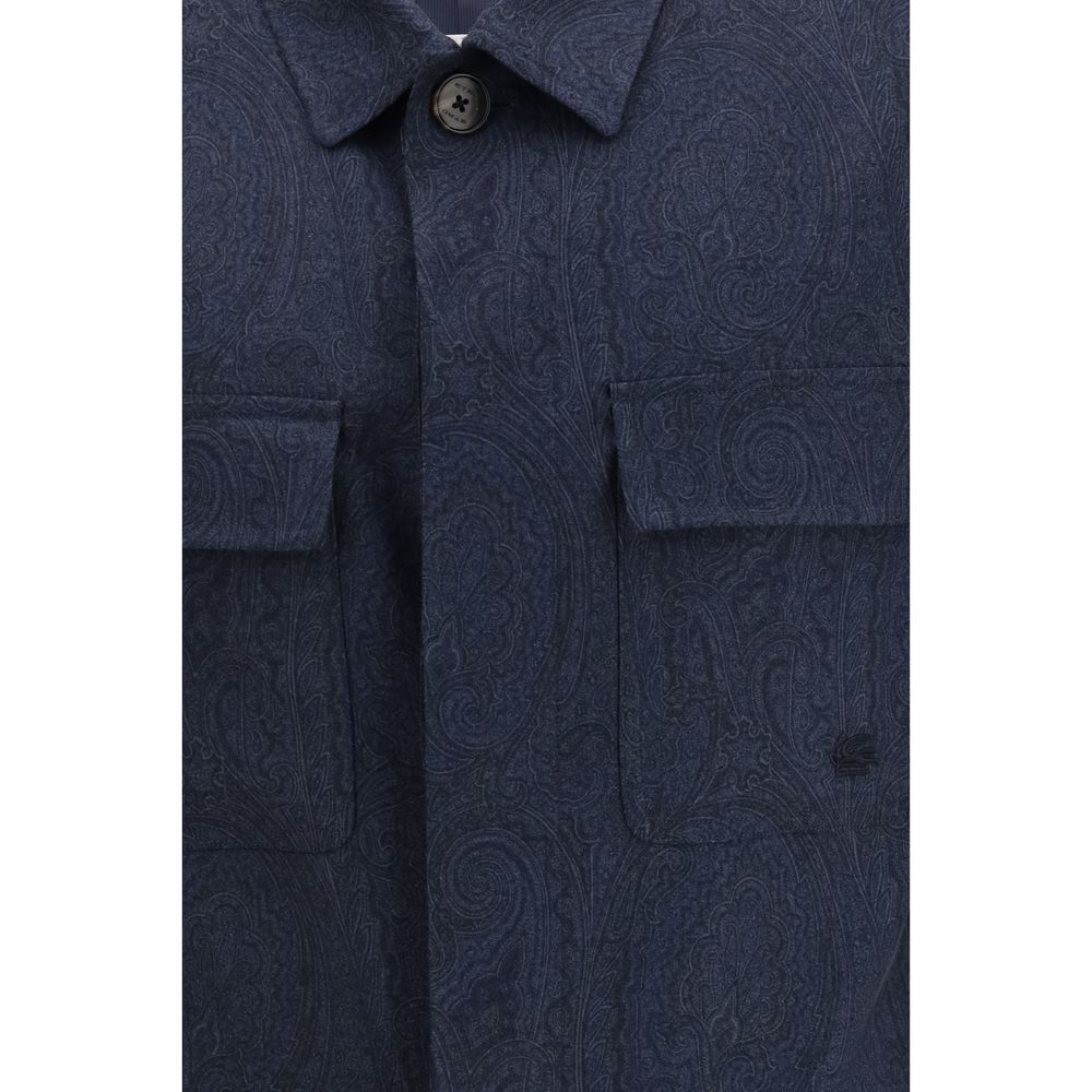 Etro Blue Wool Oves Aries Jacket Etro