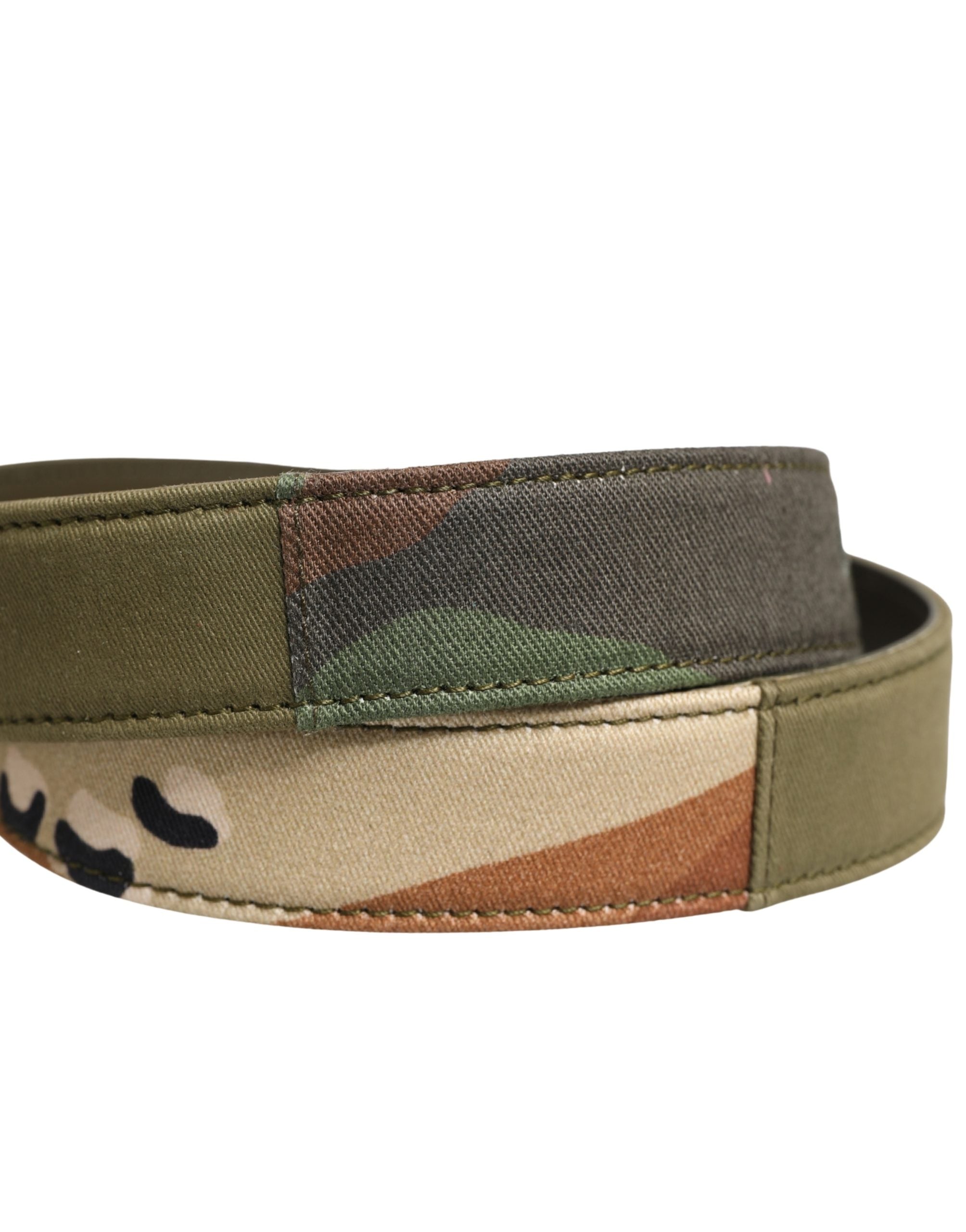 Dolce & Gabbana Green Camouflage Devotion Metal Buckle Belt Dolce & Gabbana