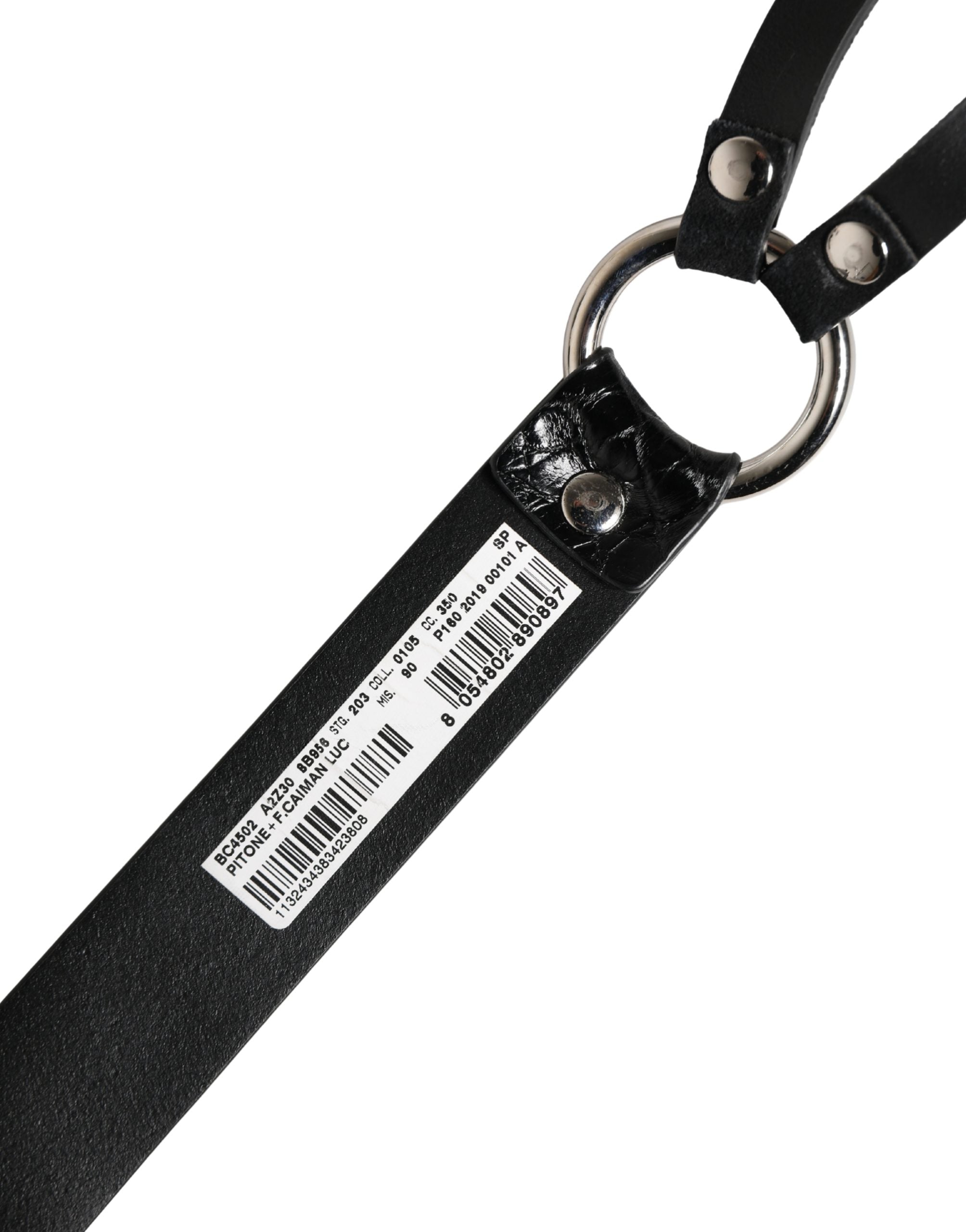 Dolce & Gabbana Black Exotic Leather Silver Metal Buckle Belt Dolce & Gabbana