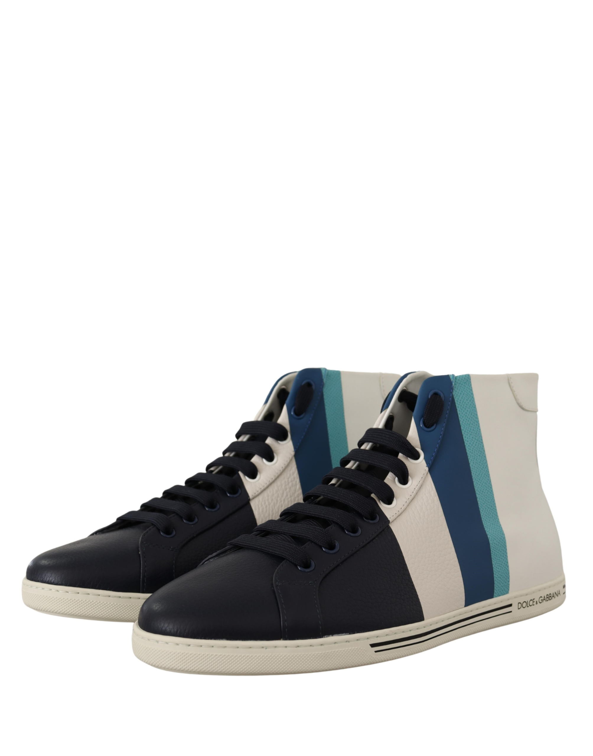 Dolce & Gabbana Multicolor Leather Mid Top Sneakers Shoes Dolce & Gabbana