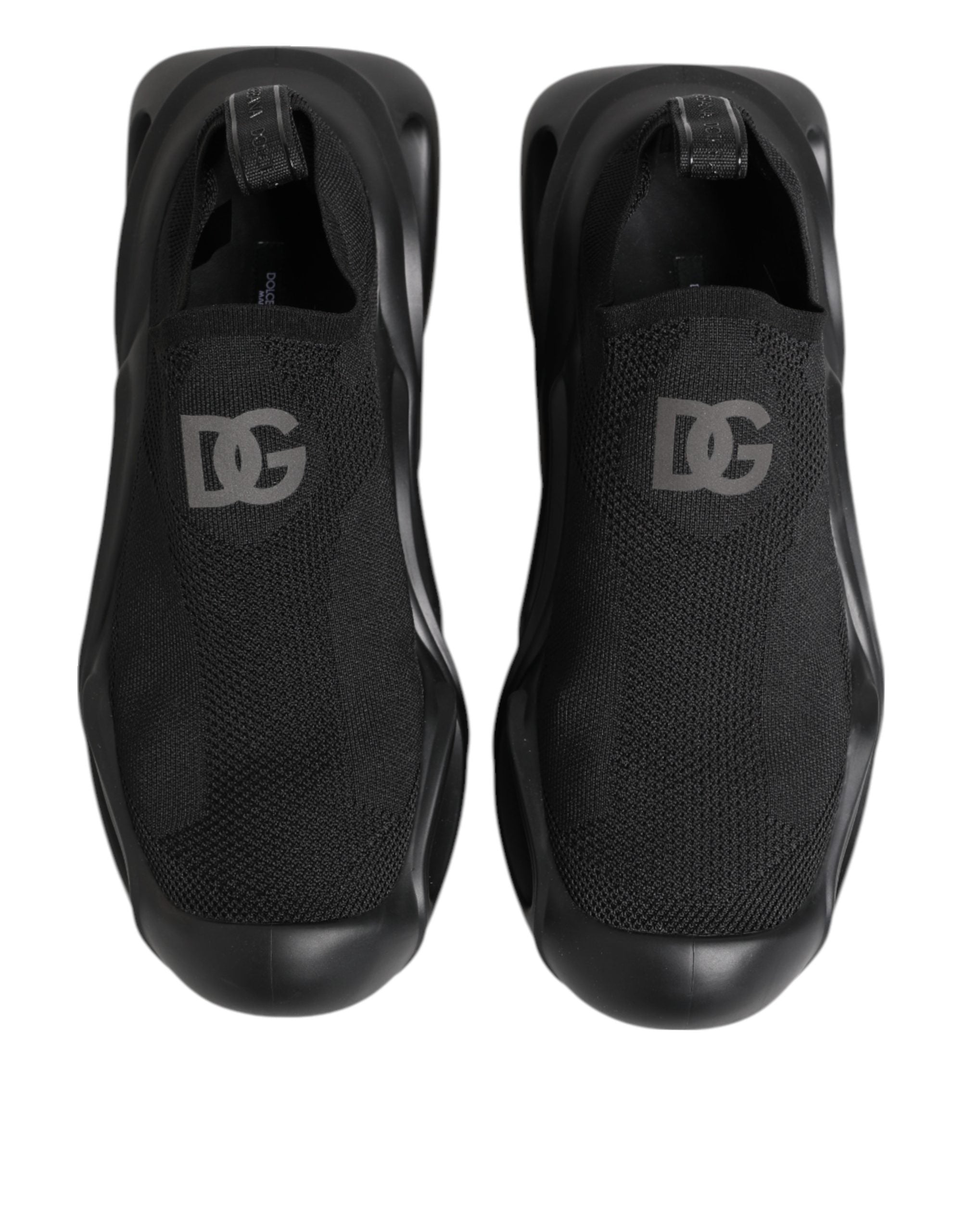 Dolce & Gabbana Black Slip On Wave Low Top Sneakers Shoes Dolce & Gabbana
