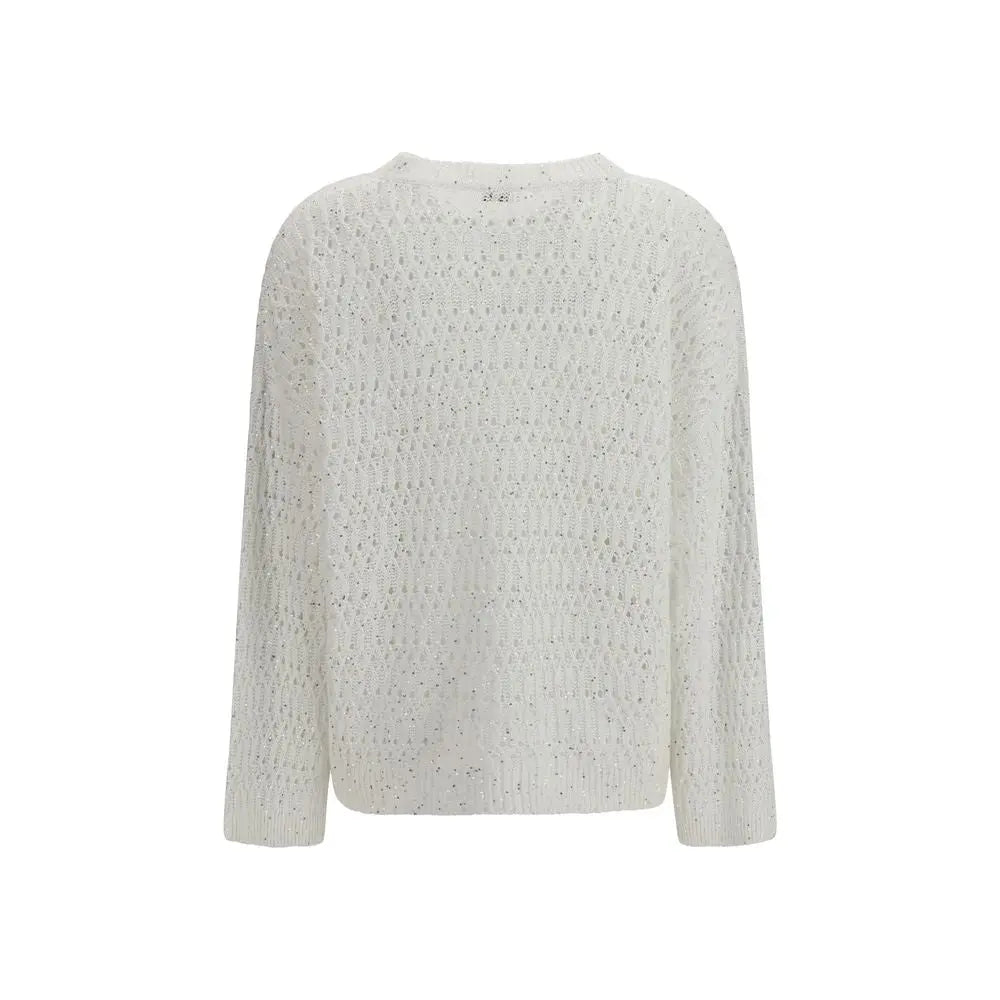 Brunello Cucinelli White Silk Sweatshirt Brunello Cucinelli