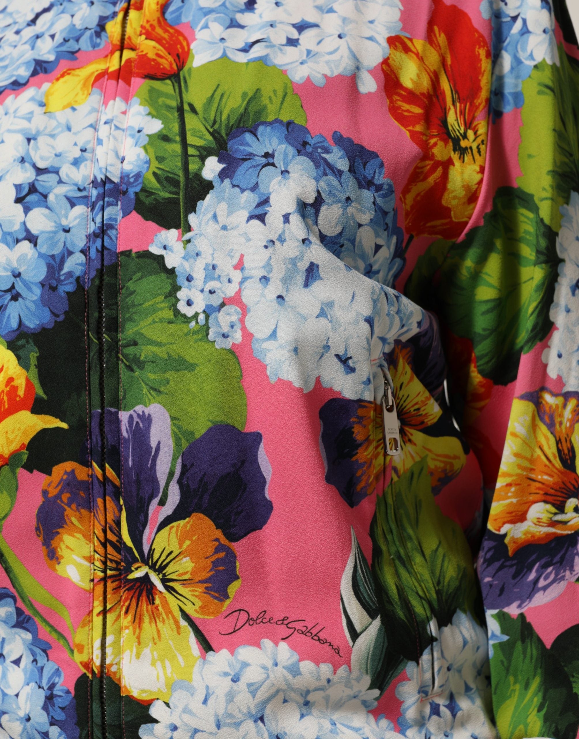 Dolce & Gabbana Multicolor Floral Print Zip Cardigan Jacket Dolce & Gabbana
