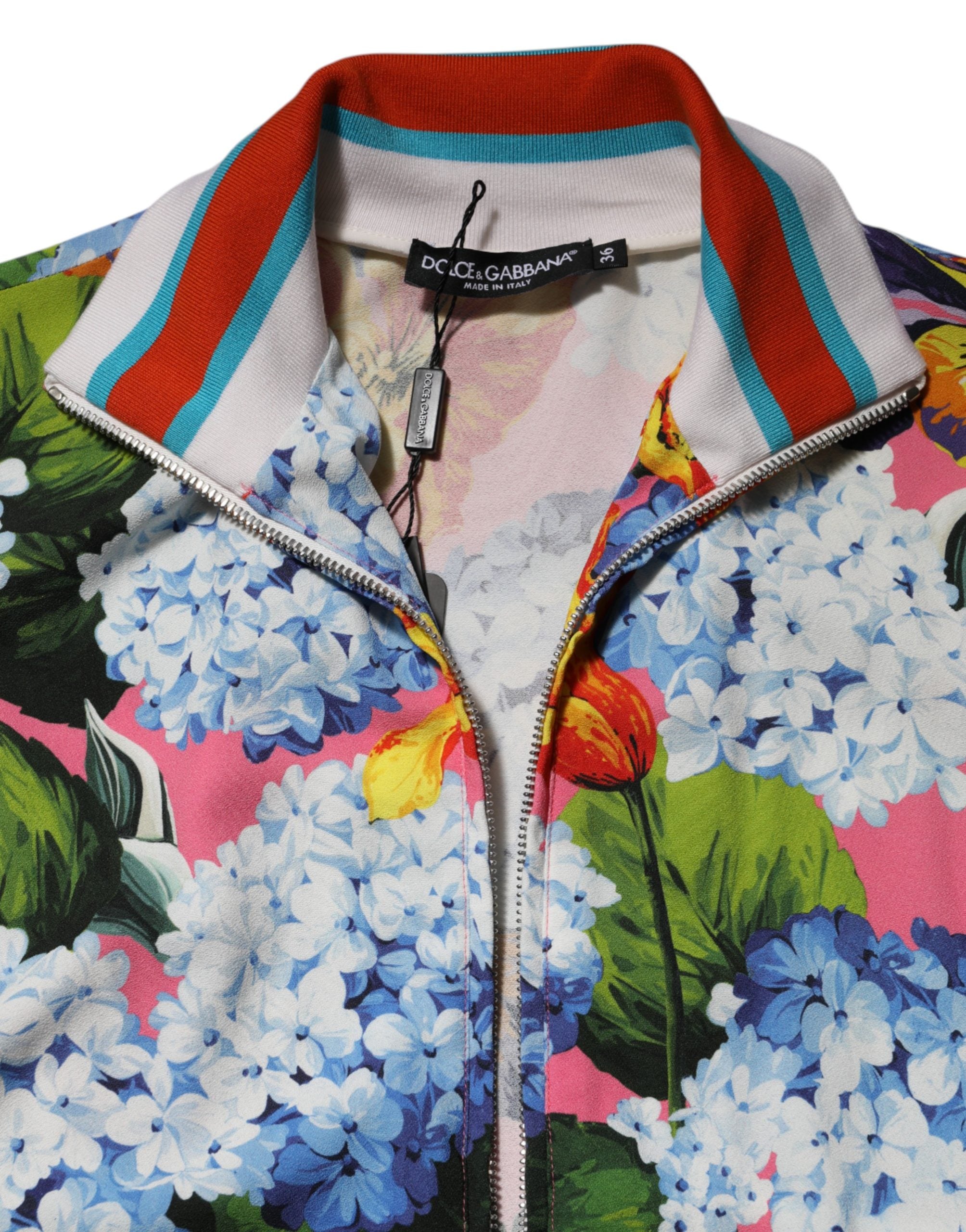 Dolce & Gabbana Multicolor Floral Print Zip Cardigan Jacket Dolce & Gabbana