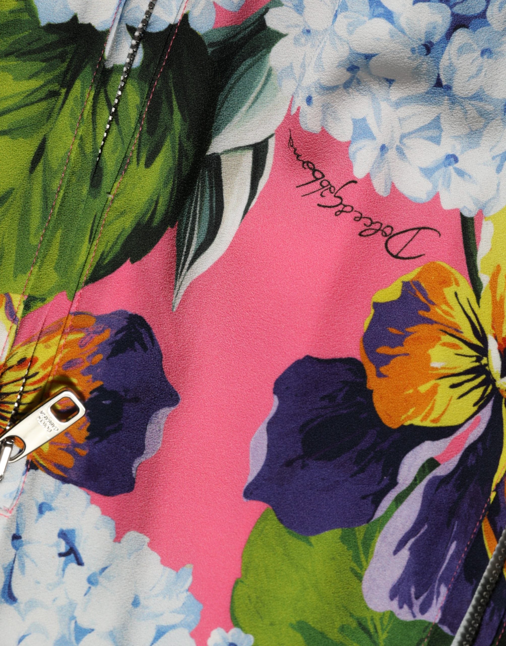 Dolce & Gabbana Multicolor Floral Print Zip Cardigan Jacket Dolce & Gabbana