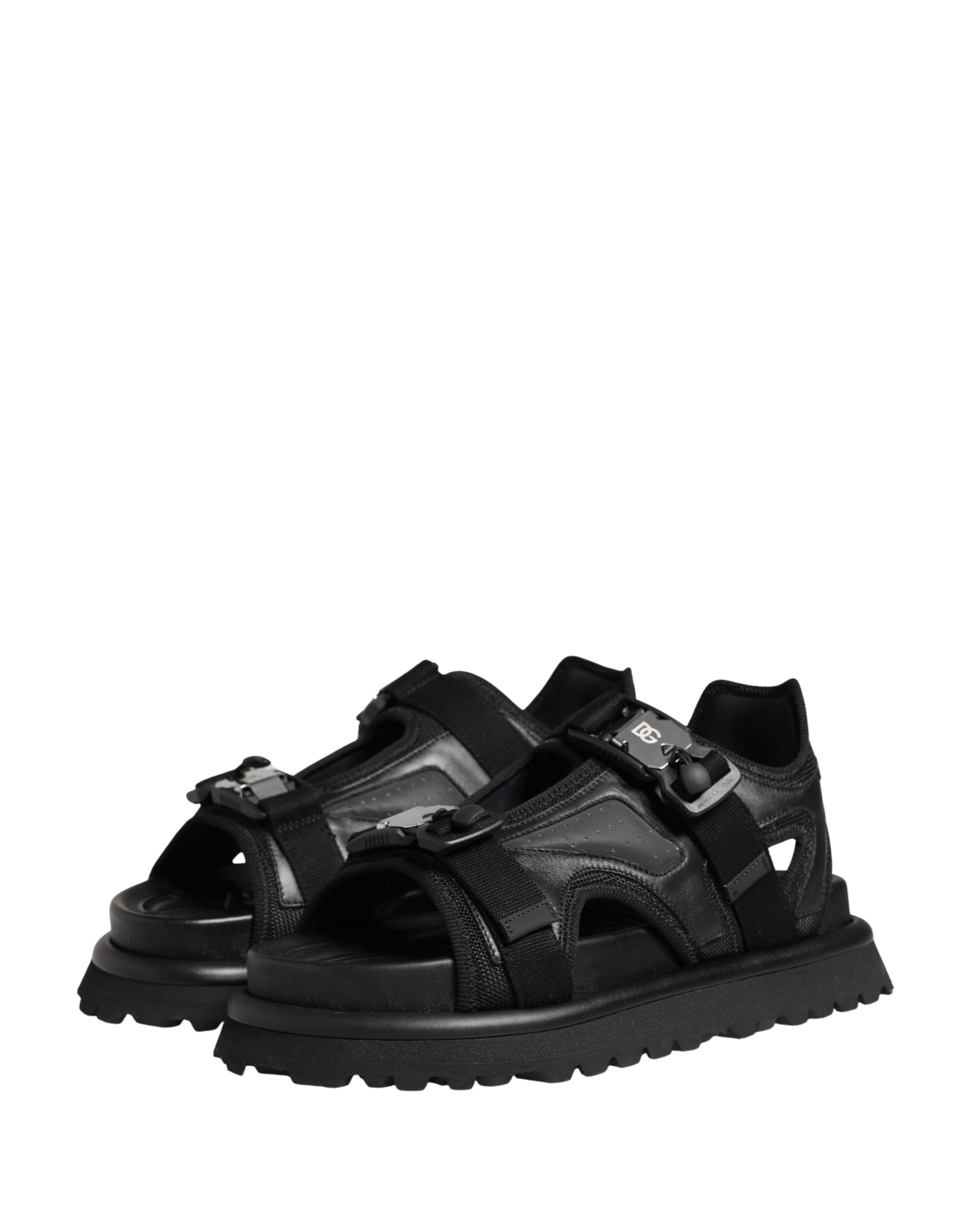 Dolce & Gabbana Black Logo Detailed Men Chunky Sandals Shoes Dolce & Gabbana